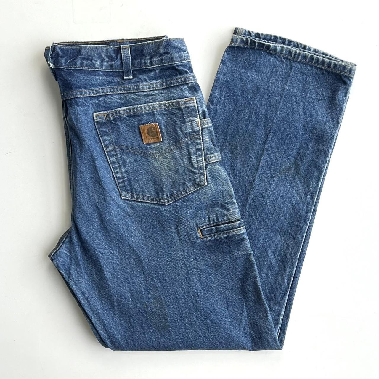 Vintage Carhartt carpenter Jeans. Blue.... - Depop