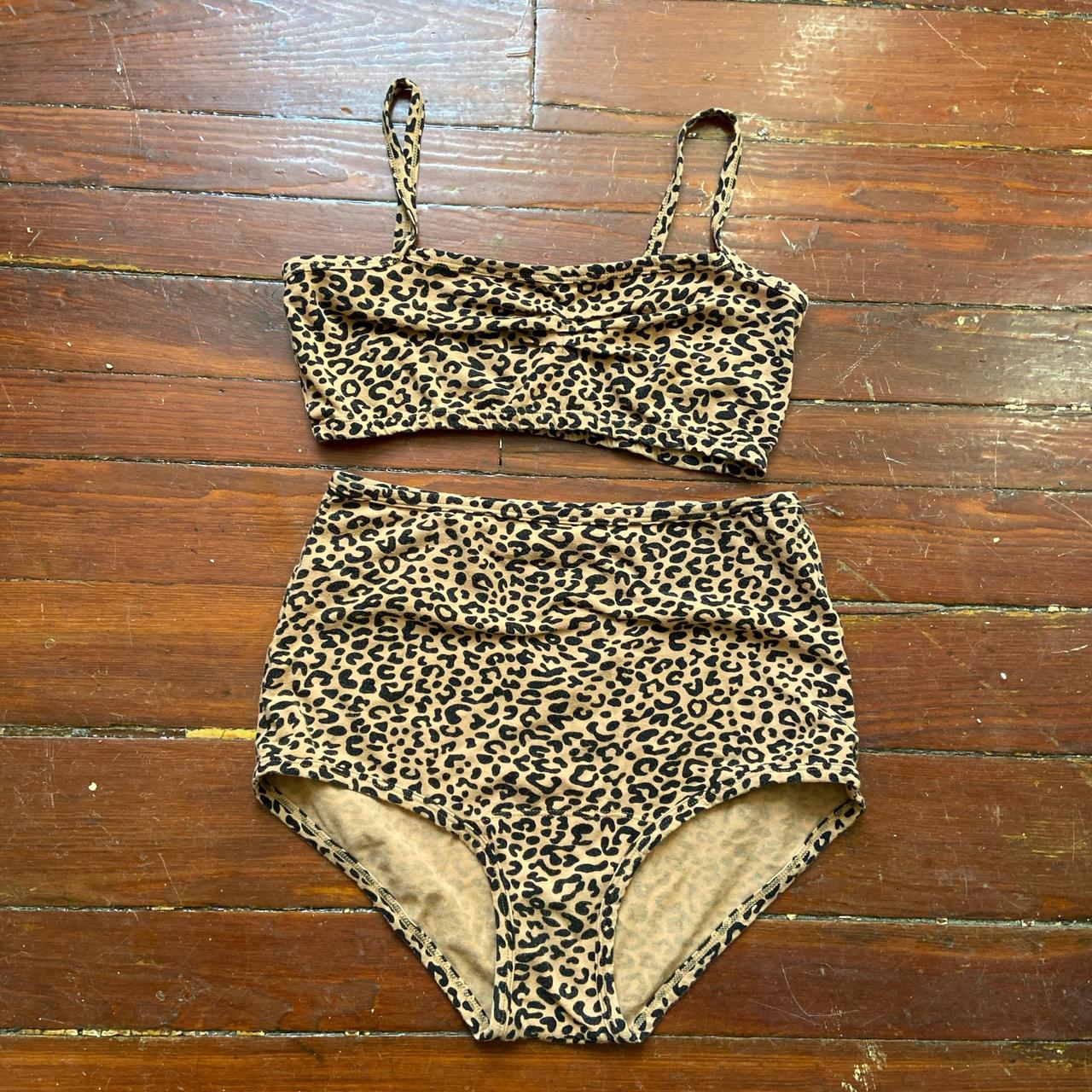 Arq leopard print cotton bra and undies set Super Depop