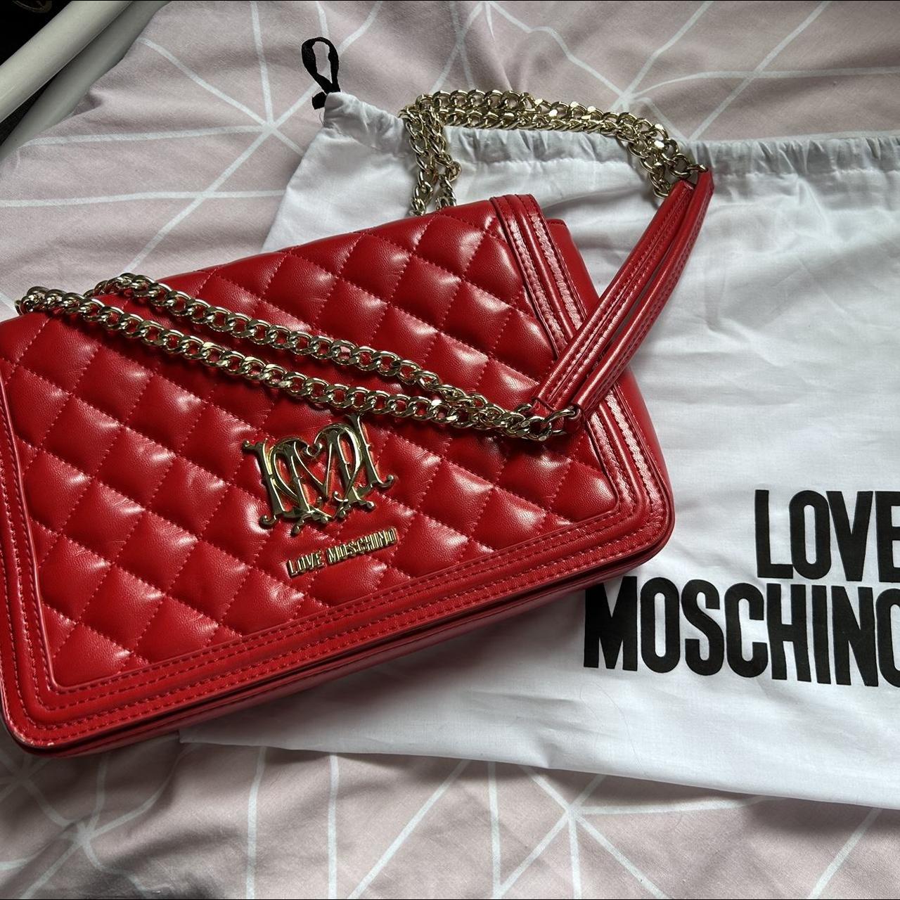 Love Moschino red leather bag Barely used /... Depop