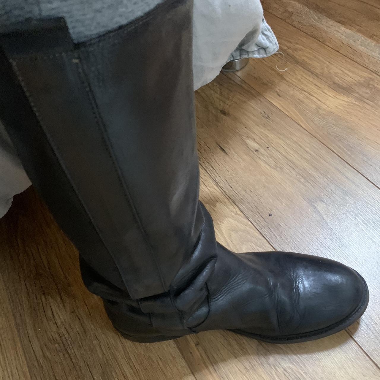 Black brownish leather boots. Used but still in good... - Depop