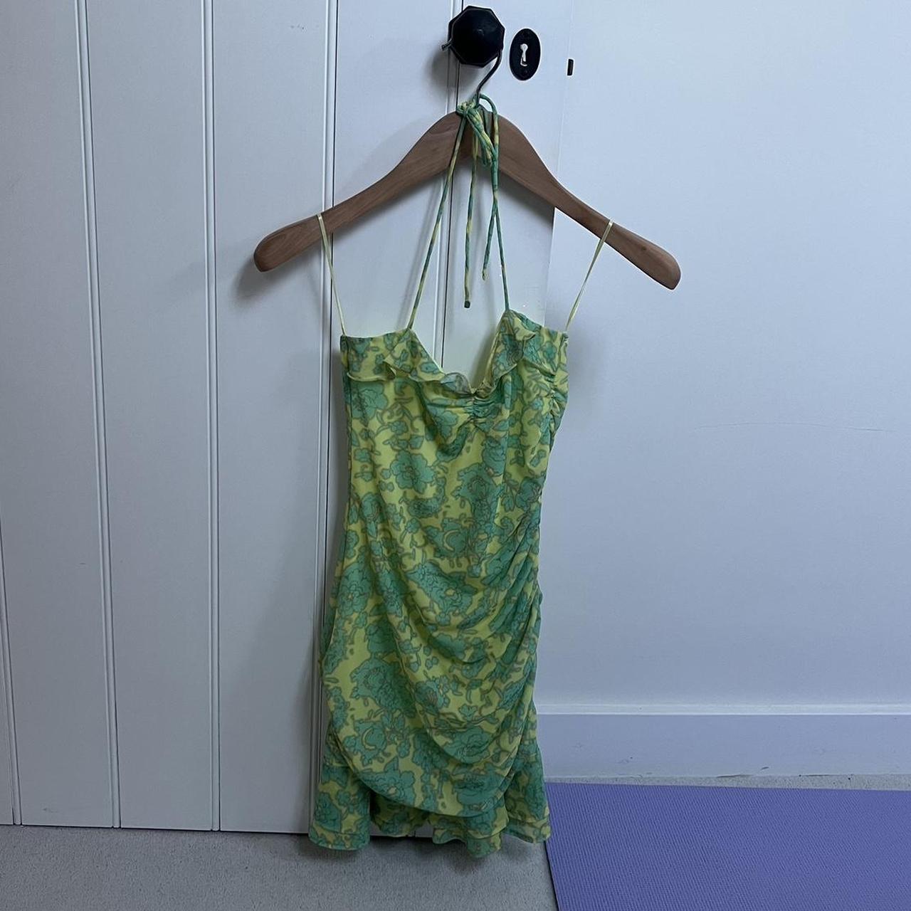 bershka green mini dress