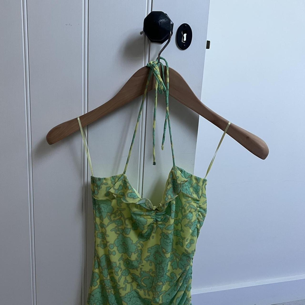 bershka green mini dress