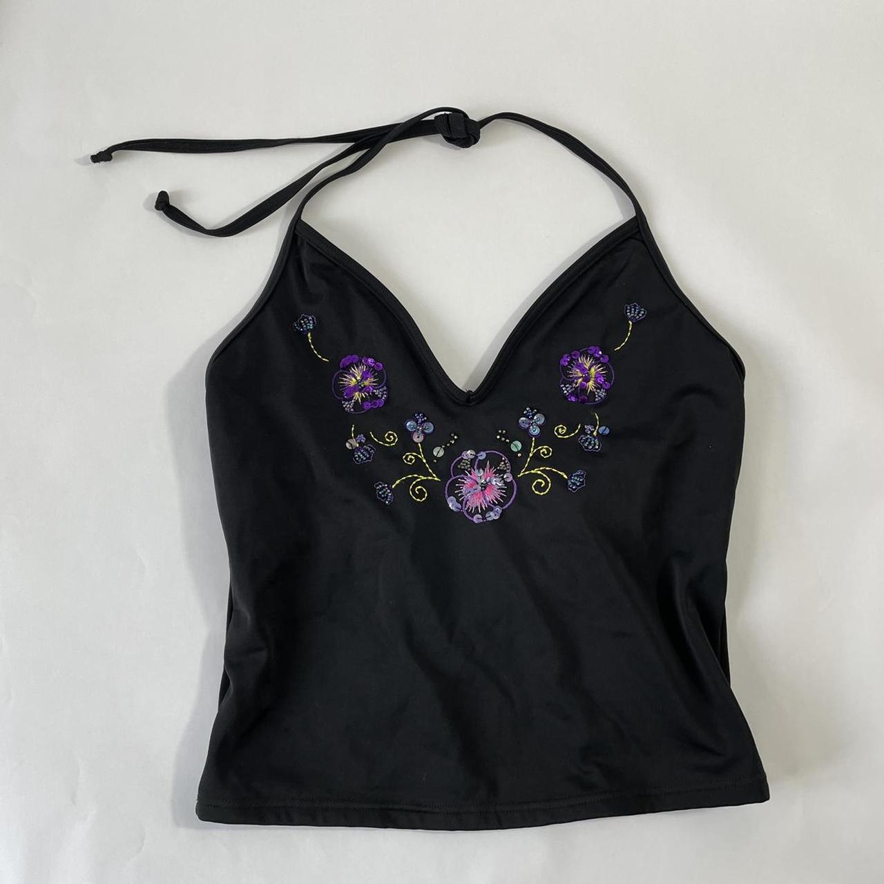 BNWT Y2k Tankini Top Halter Neck 2005 Tesco Beaded... Depop