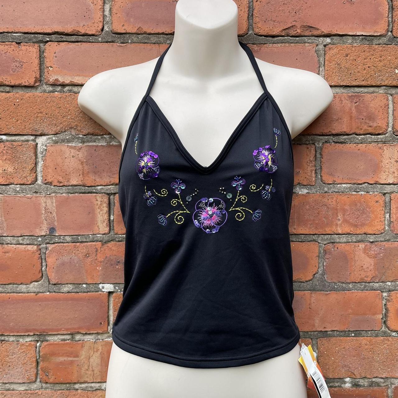 BNWT Y2k Tankini Top Halter Neck 2005 Tesco Beaded... Depop