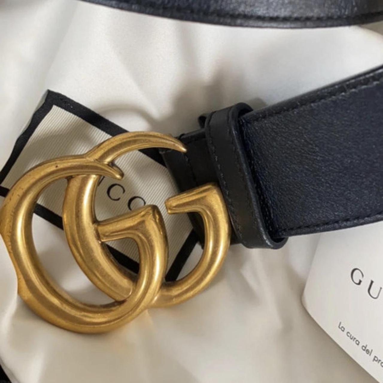 Authentic gold gucci belt Two extra holes put in... Depop