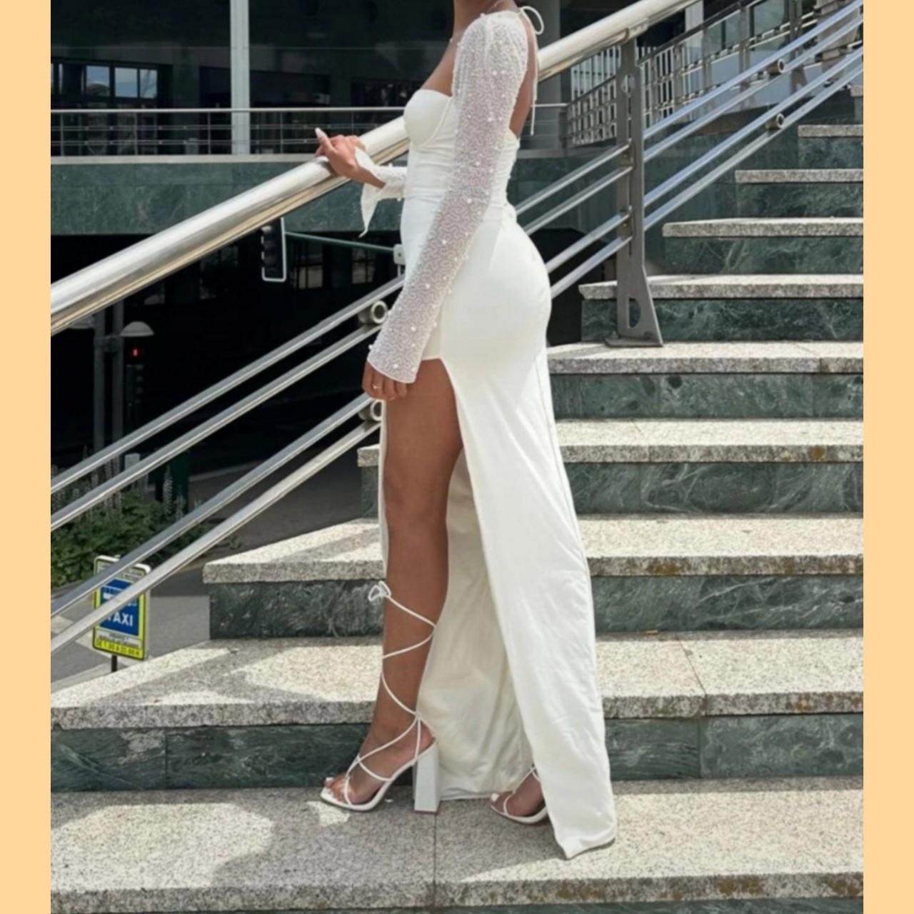 Oh Polly San Marino white embellished dress size Depop