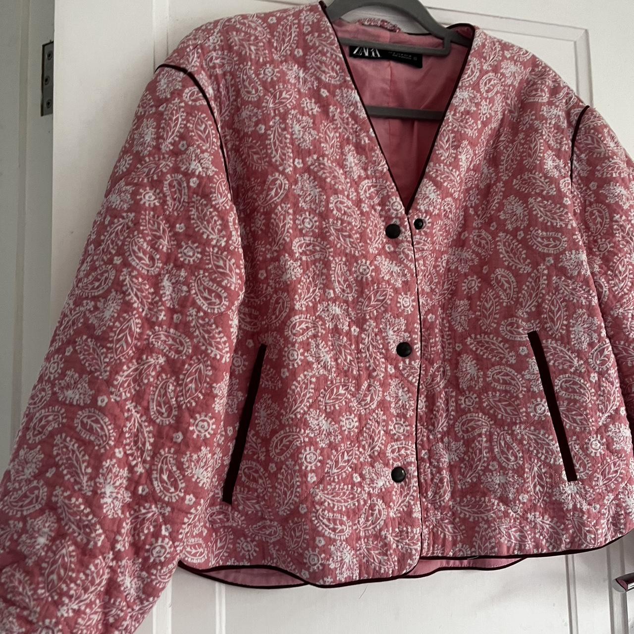 Pink Zara Paisley Blazer Zara Retro Paisley Quilted Jacket UK/EU