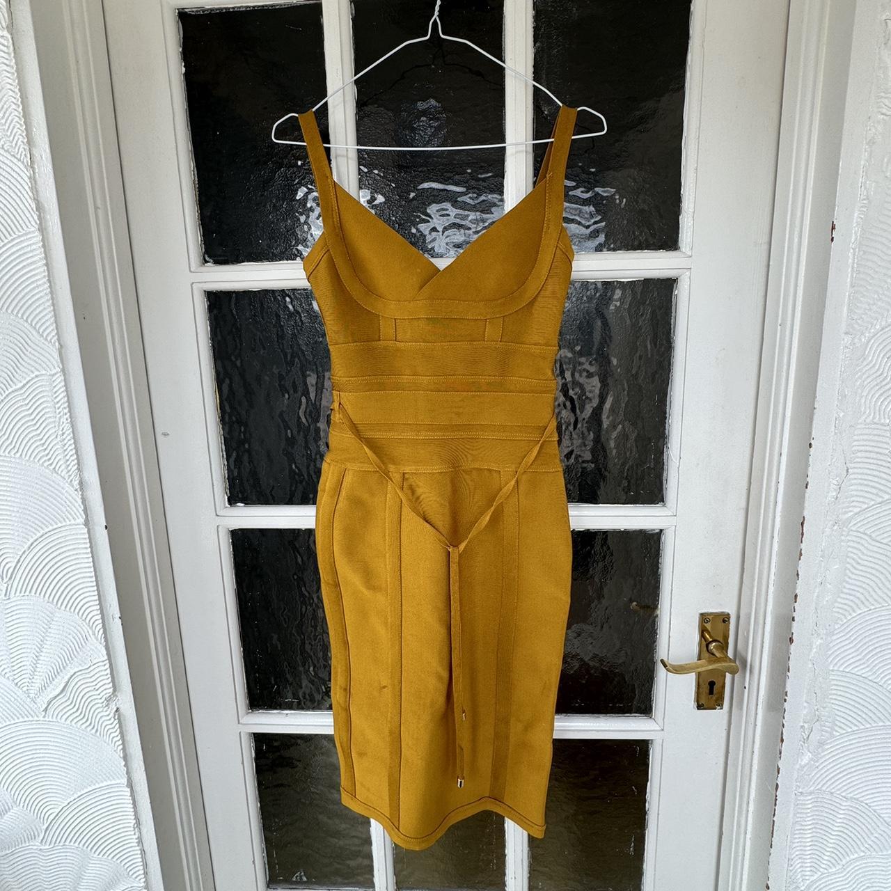 Mustard bandage dress fashion