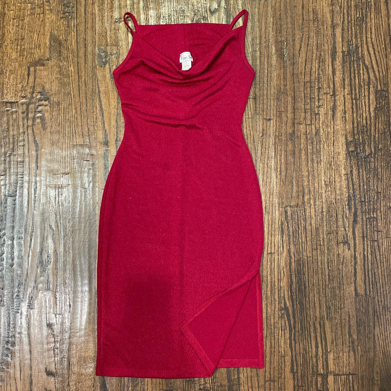 Hot Kiss Women's Red and Burgundy Dress