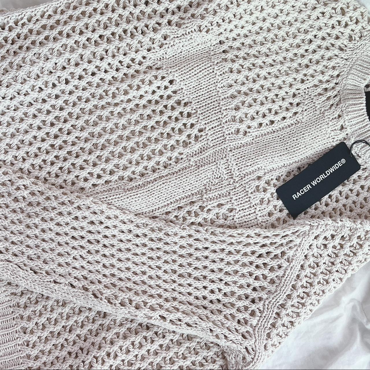 racer worldwide crochet cross sweater size M (can... Depop