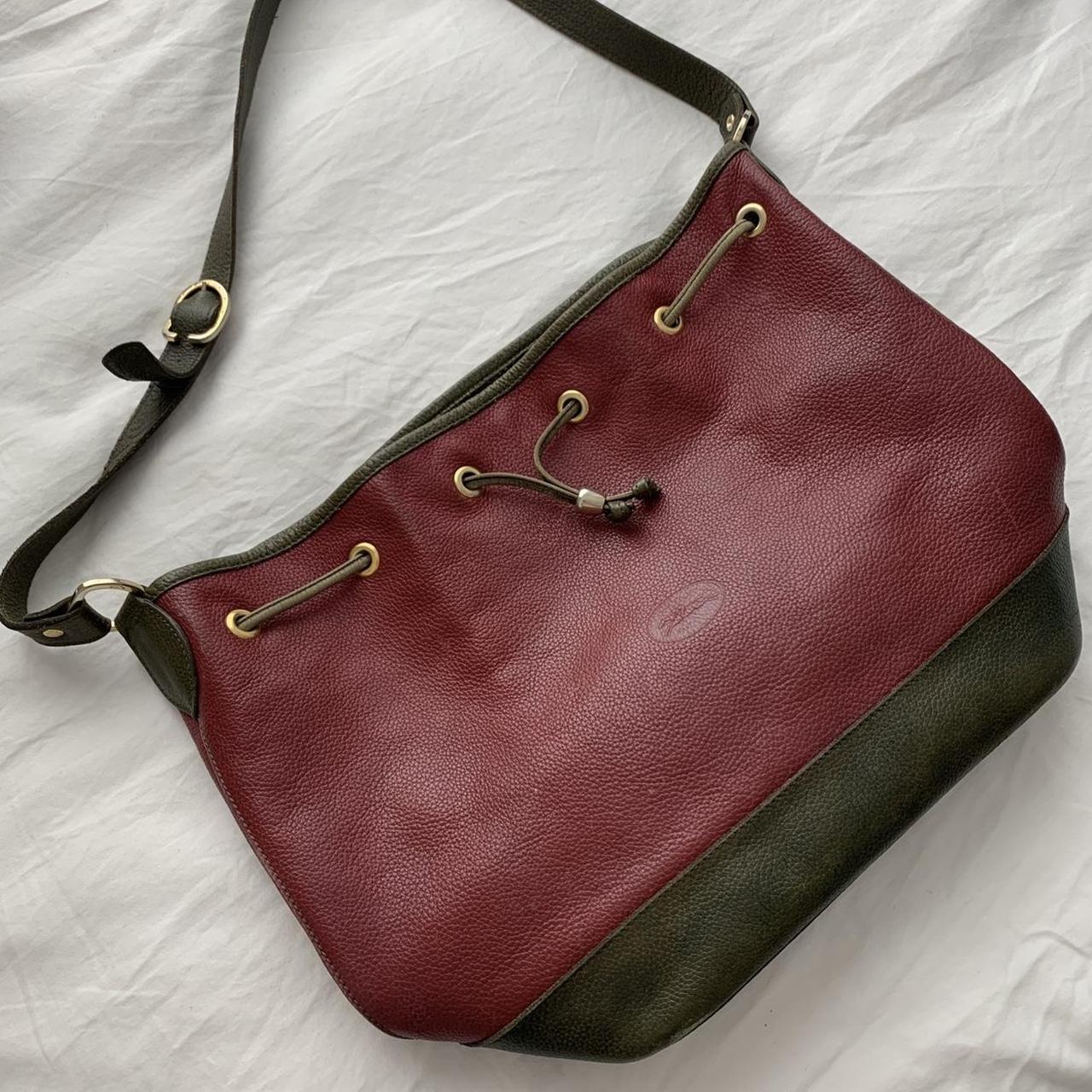 Vintage leather Longchamp bucket bag. Fits so much - Depop