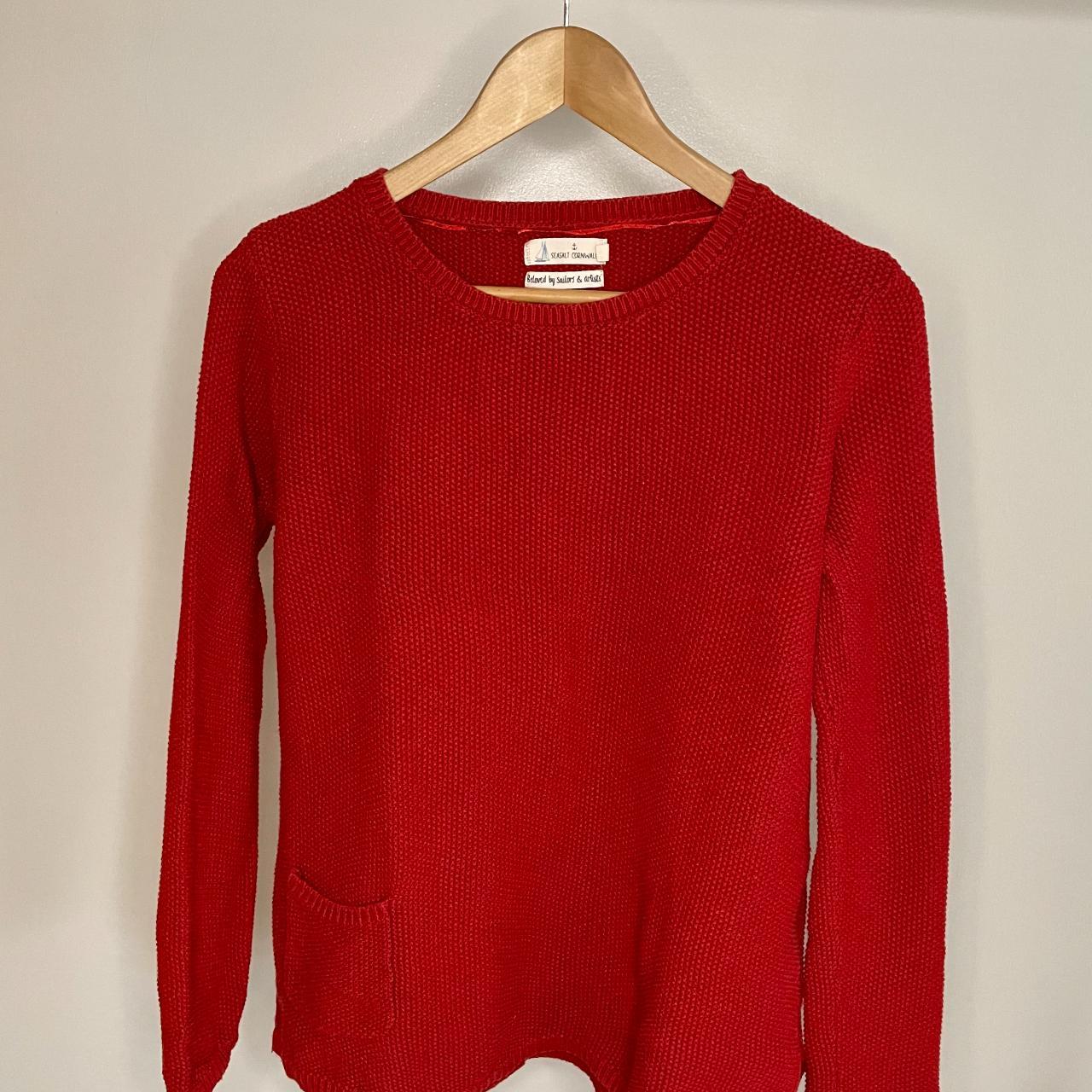 Seasalt Women's Red Sweatshirt | Depop