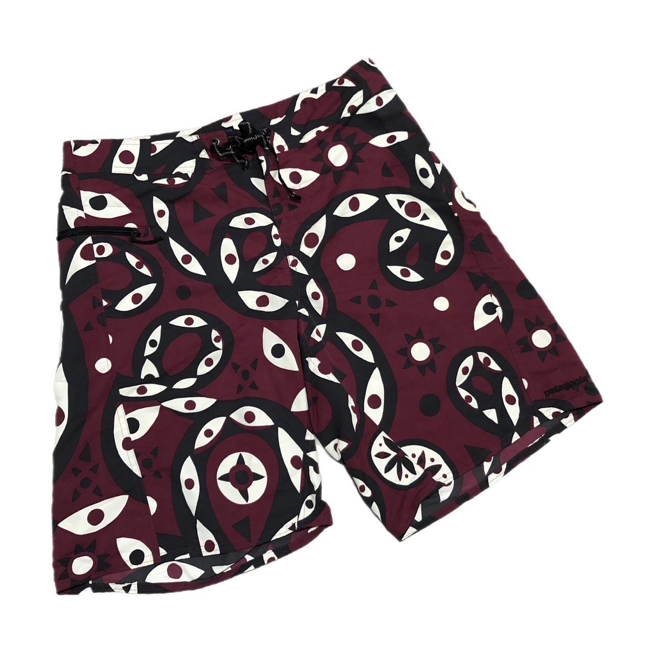 90s Patagonia Swim Trunks Fits Men's M Burgundy,... - Depop