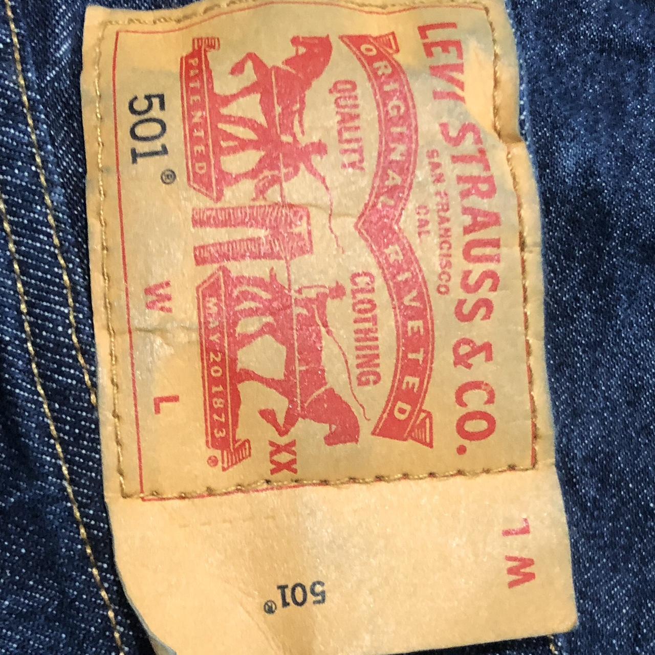 Levi’s 501 XX Raw Denim Jeans Measures 42 x 30 Dark... - Depop