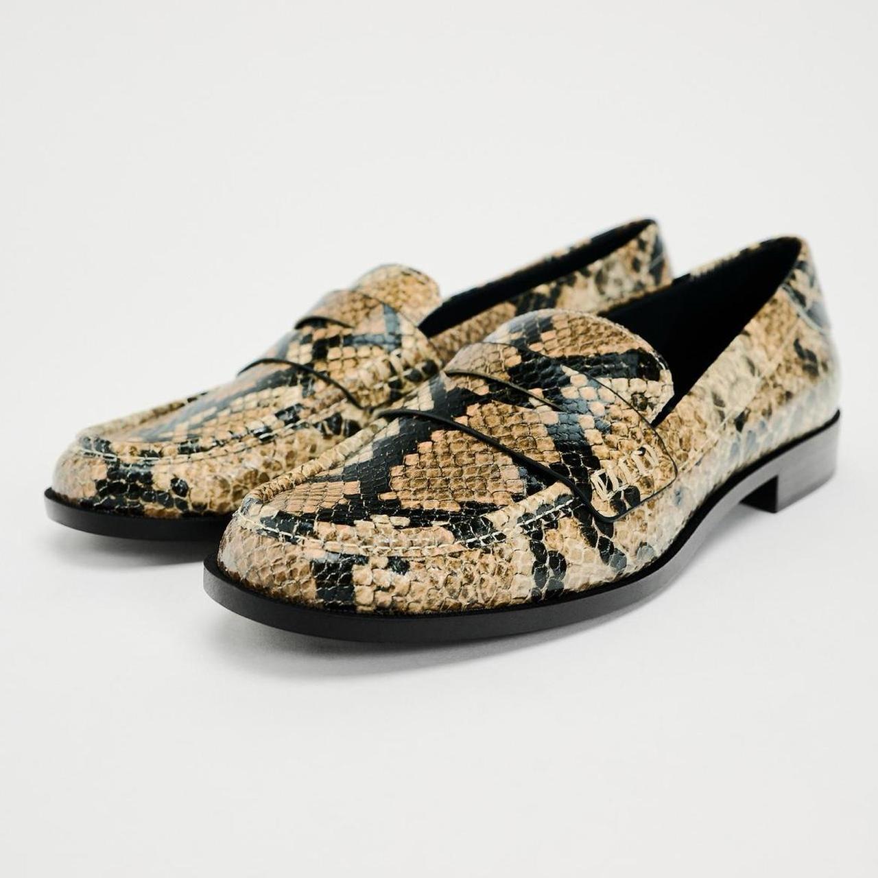 Zara snakeskin shops flats