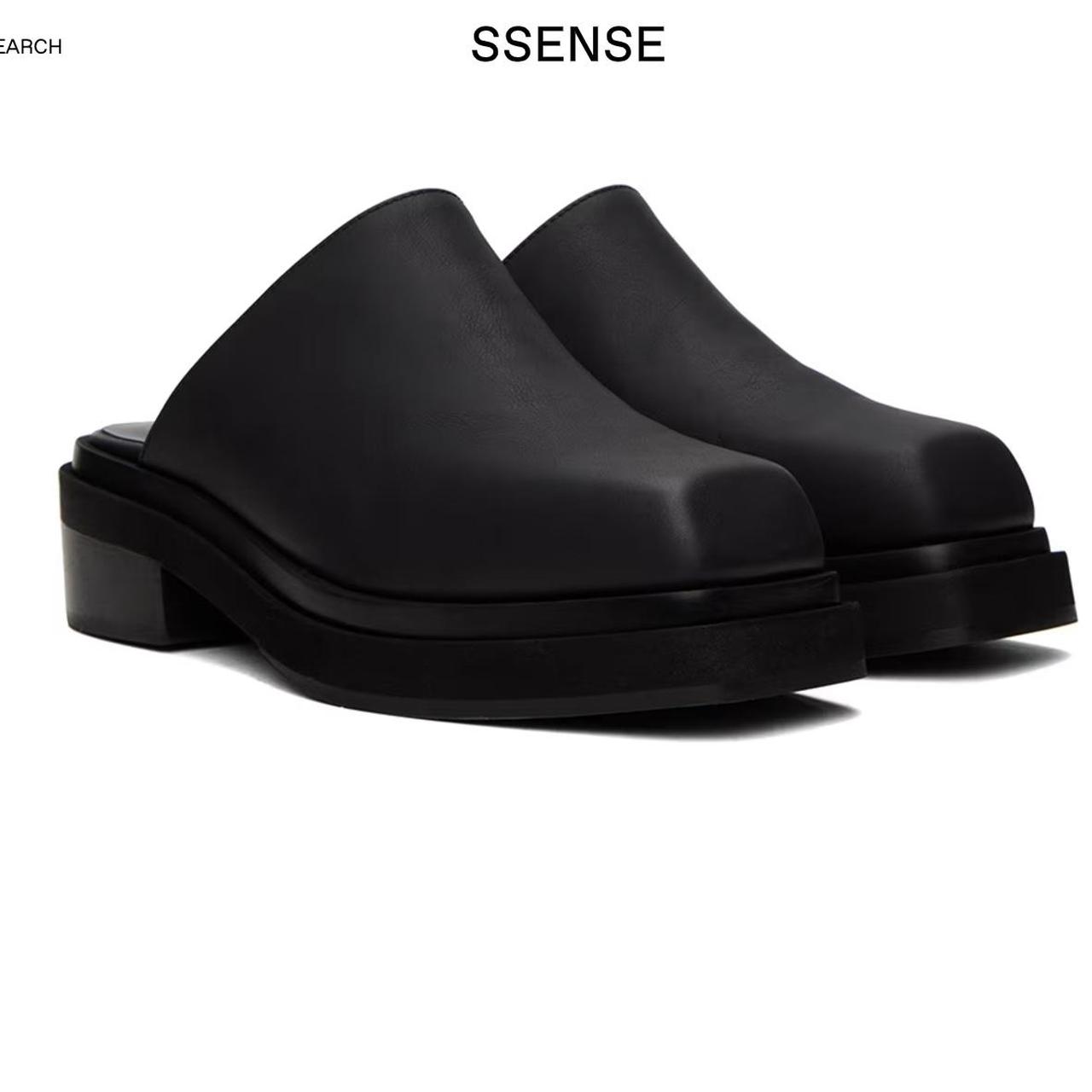 靴 Eckhaus Latta zoe clog m black leather Eckhaus Latta Black Zoe Clogs Eckhaus Latta