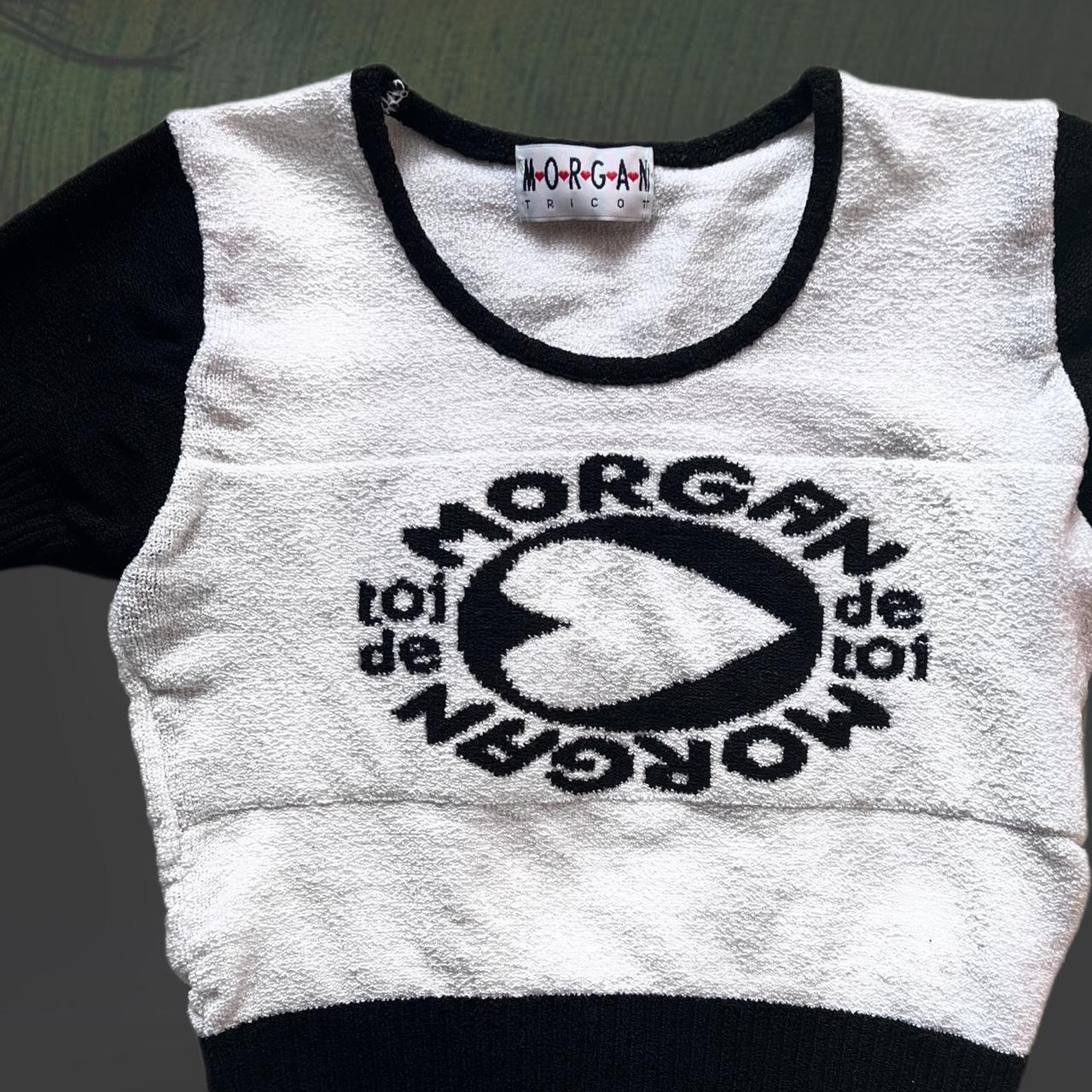 Morgan De Toi Women's Black and White Jumper | Depop