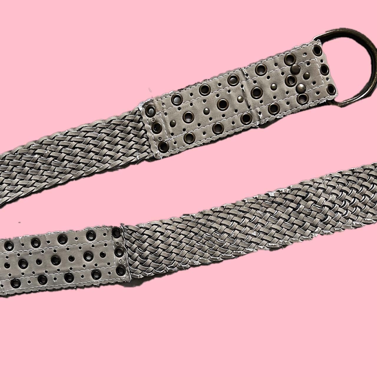 y2k beige grommet belt, adjustable, good... Depop