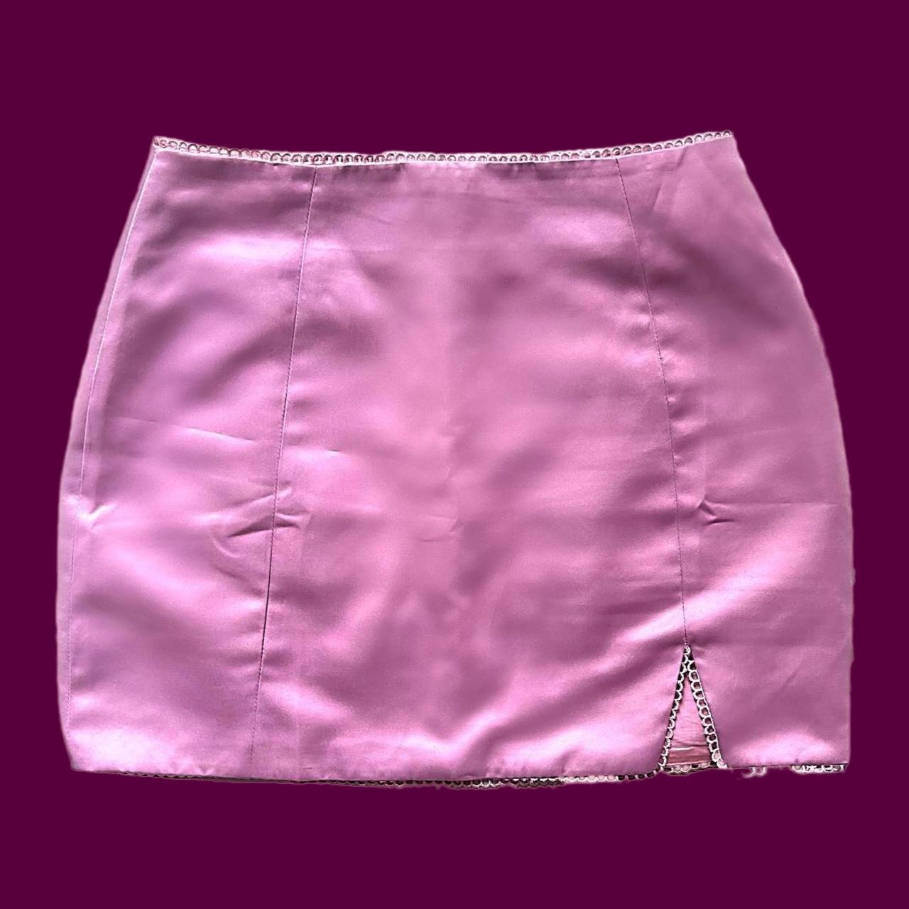 Light pink outlet satin mini skirt