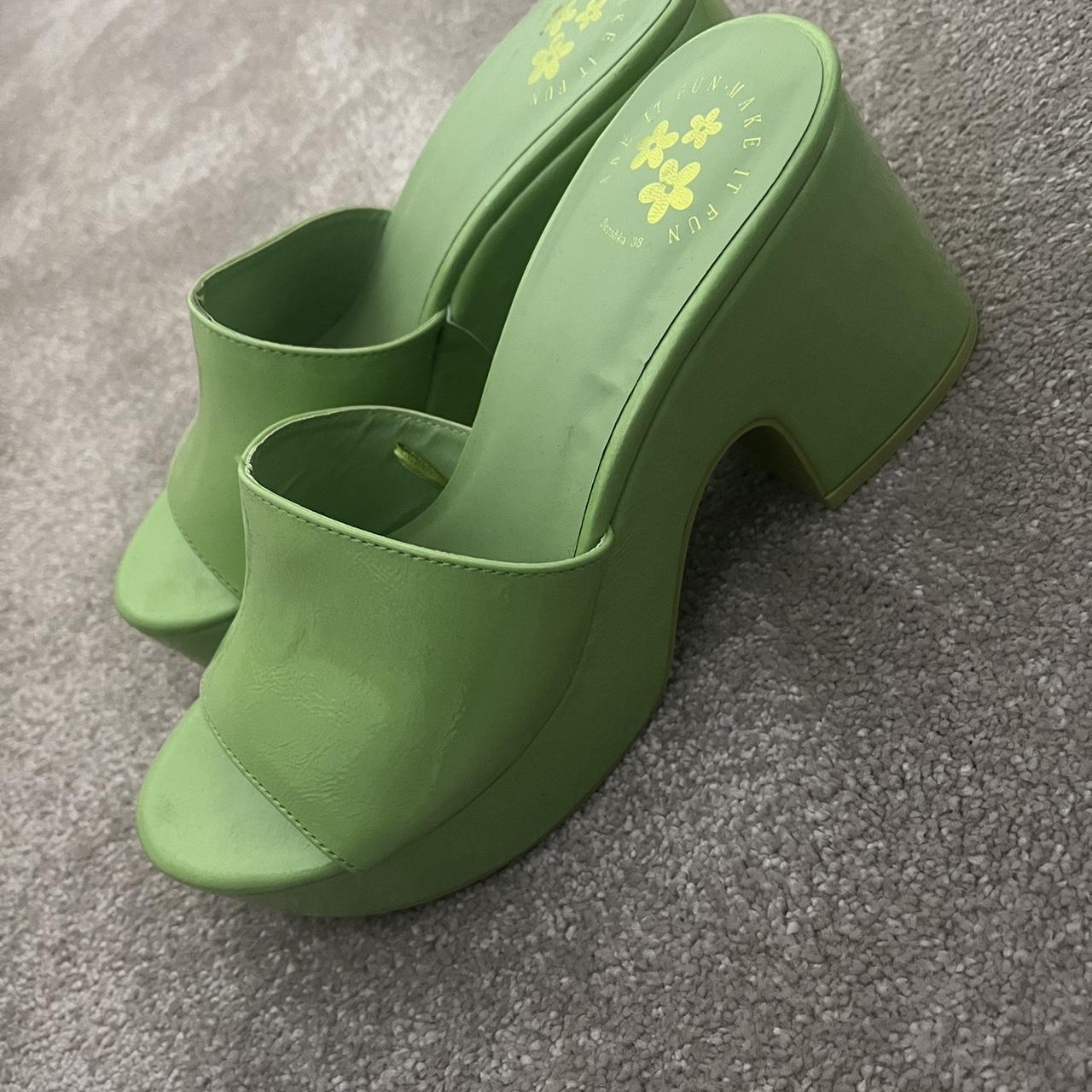 Green Platform Chunky Heel Size 6 Brand New Never Depop 8028