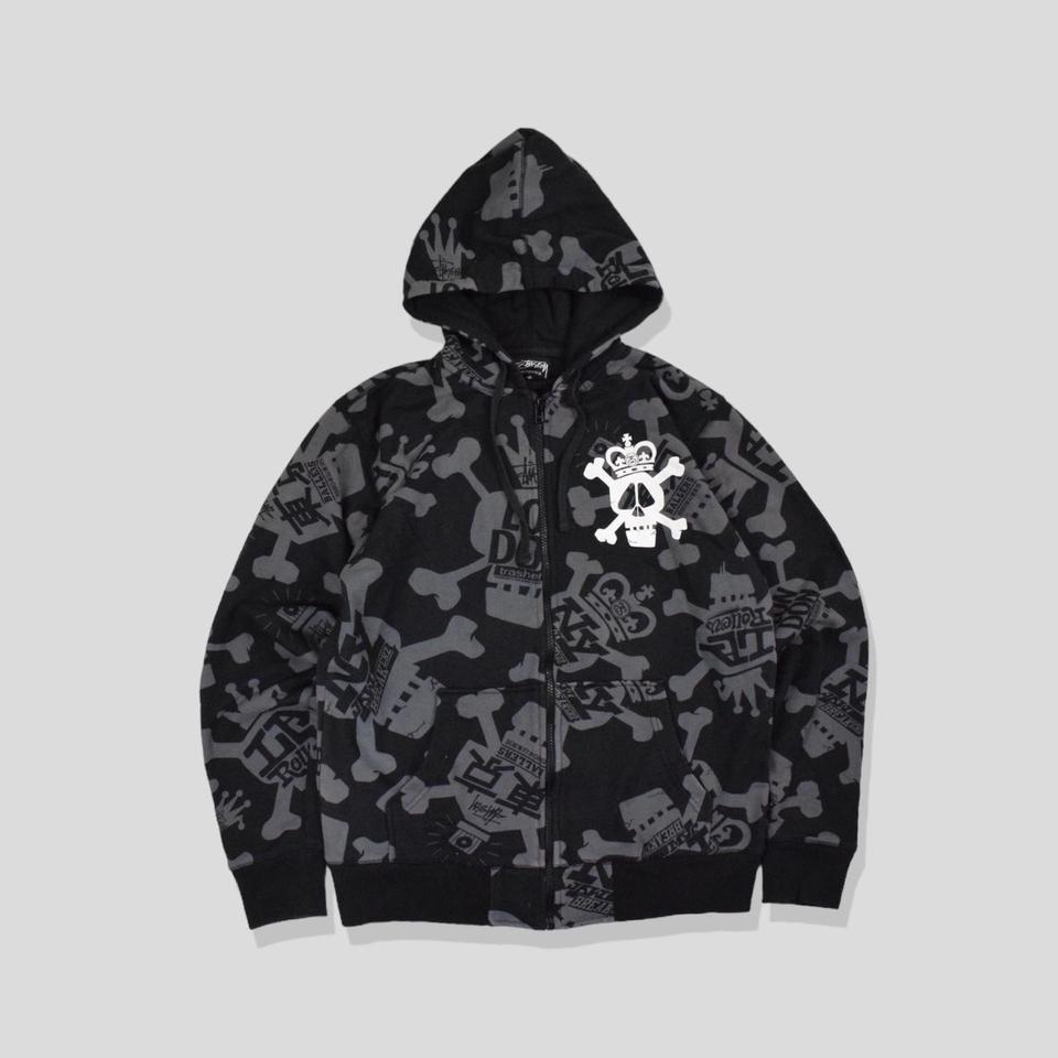 Stussy hoodie Vintage 00s Stussy Futura Skull Cross - Depop