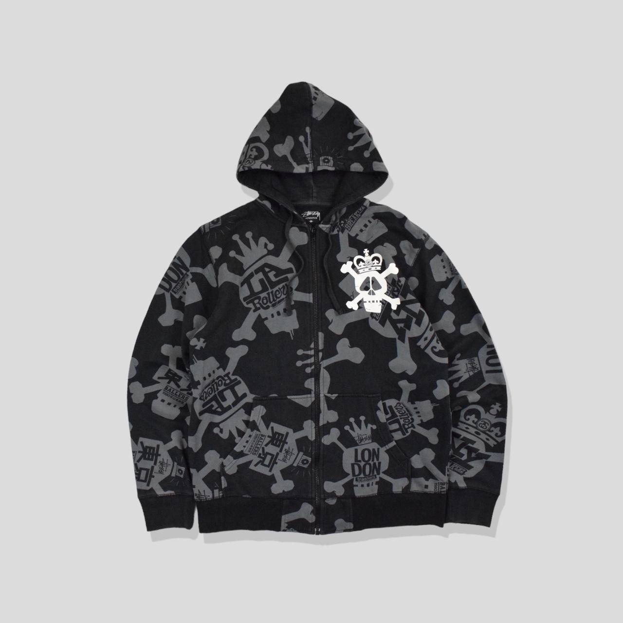 Stussy hoodie Vintage 00s Stussy Futura Skull Cross - Depop