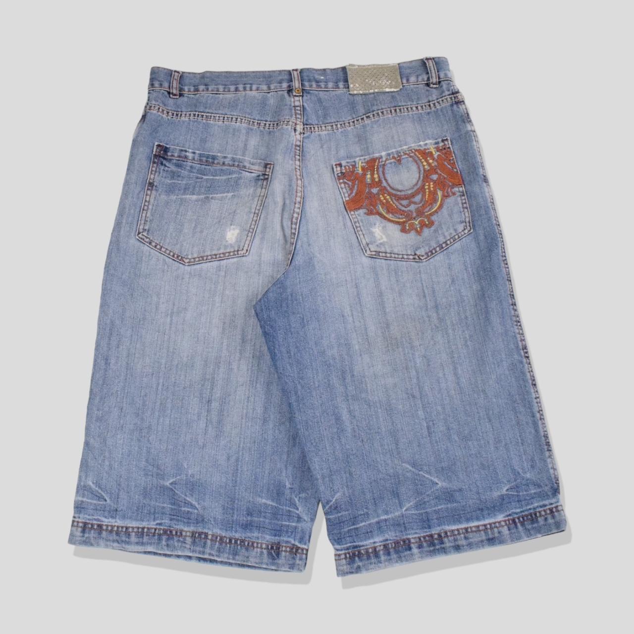 Hip hop skate baggy denim shorts jorts Vintage 00s... - Depop