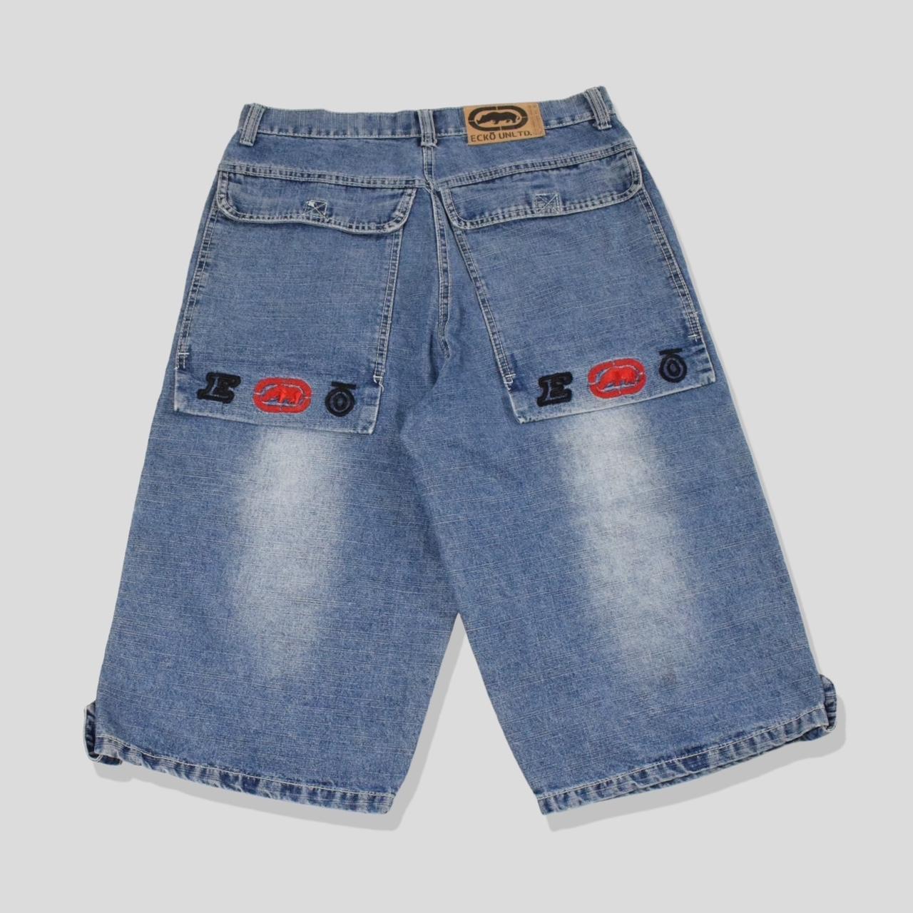 Hip hop skate baggy denim shorts jorts Vintage 90s... - Depop