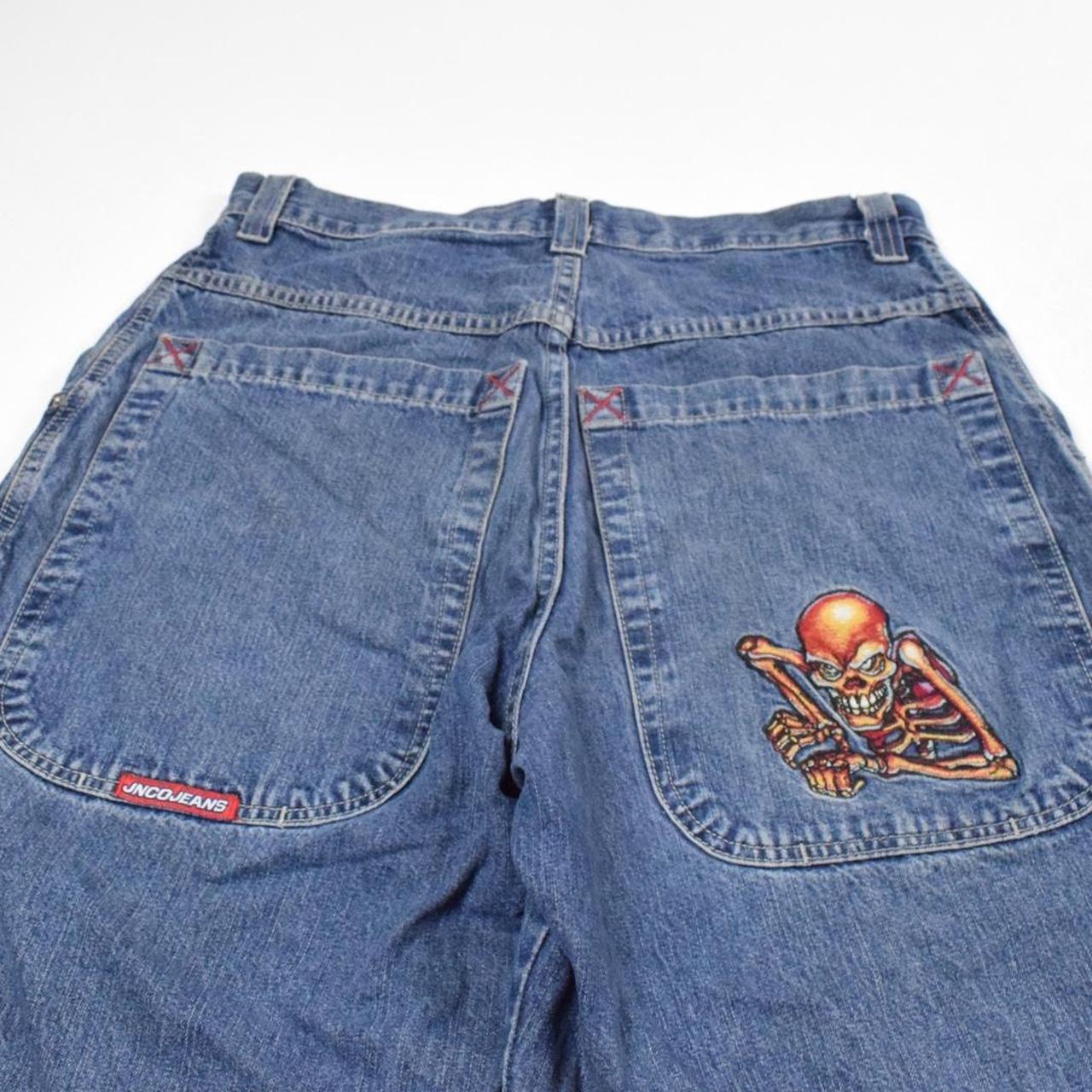 Jnco Jorts Vintage 00s JNCO Embroidered Skeleton Depop