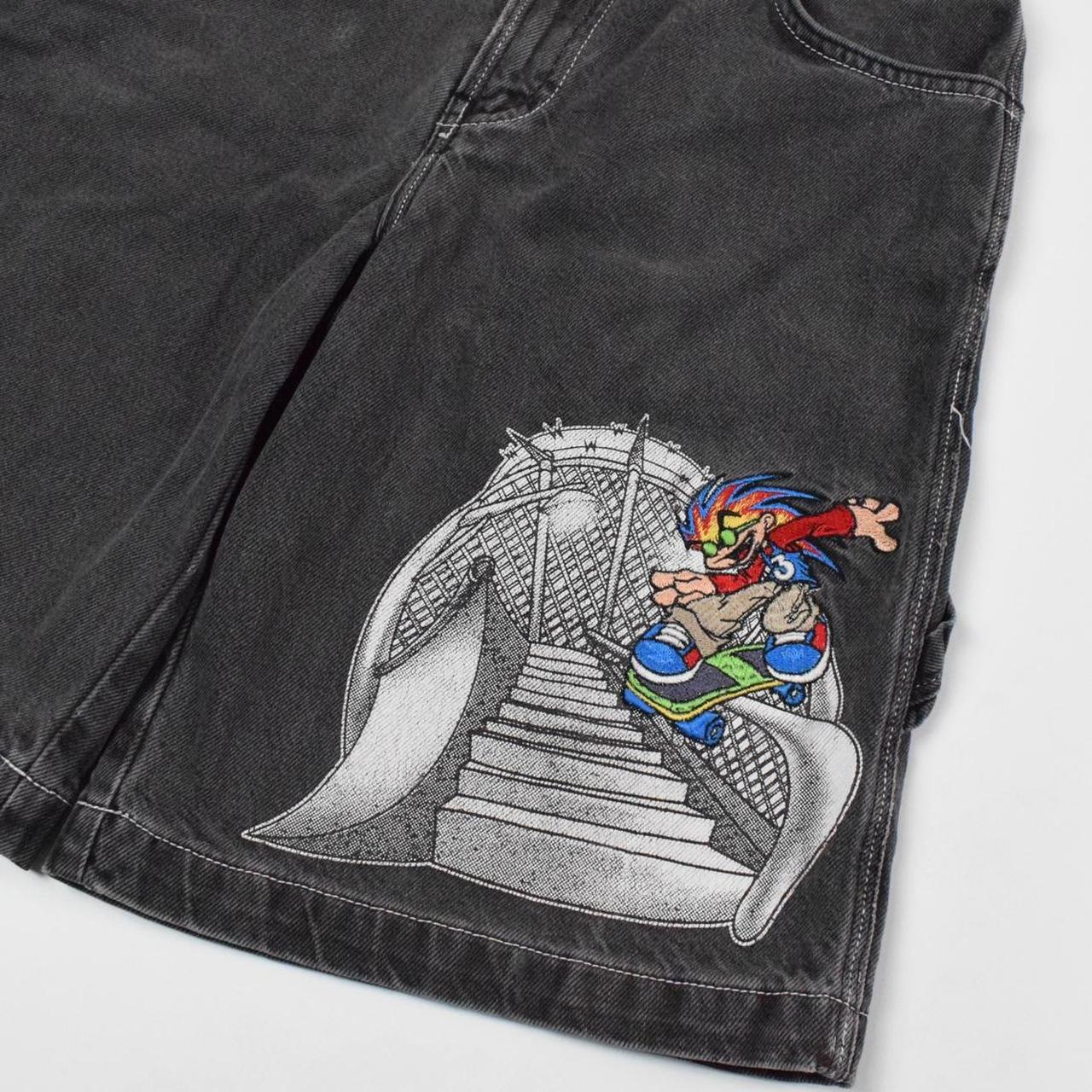Jnco jorts Vintage 00s JNCO Flamehead Embroidered | Depop