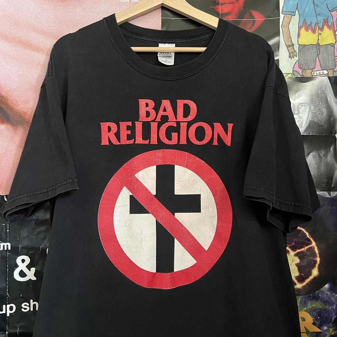 Vintage Bad Religion Big Print Tee Size: XL ( 22.5... - Depop