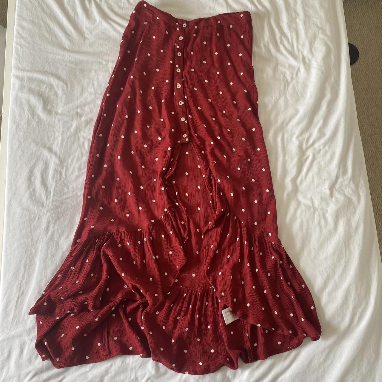 urban outfitters red maxi skirt - perfect for... - Depop