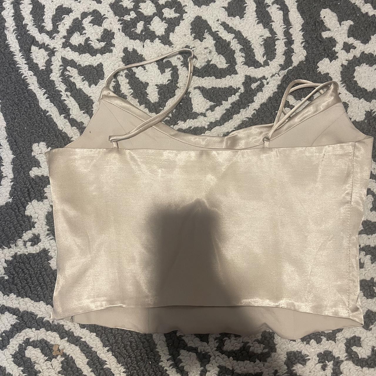 Zara champagne cream satin corset Brand new with - Depop