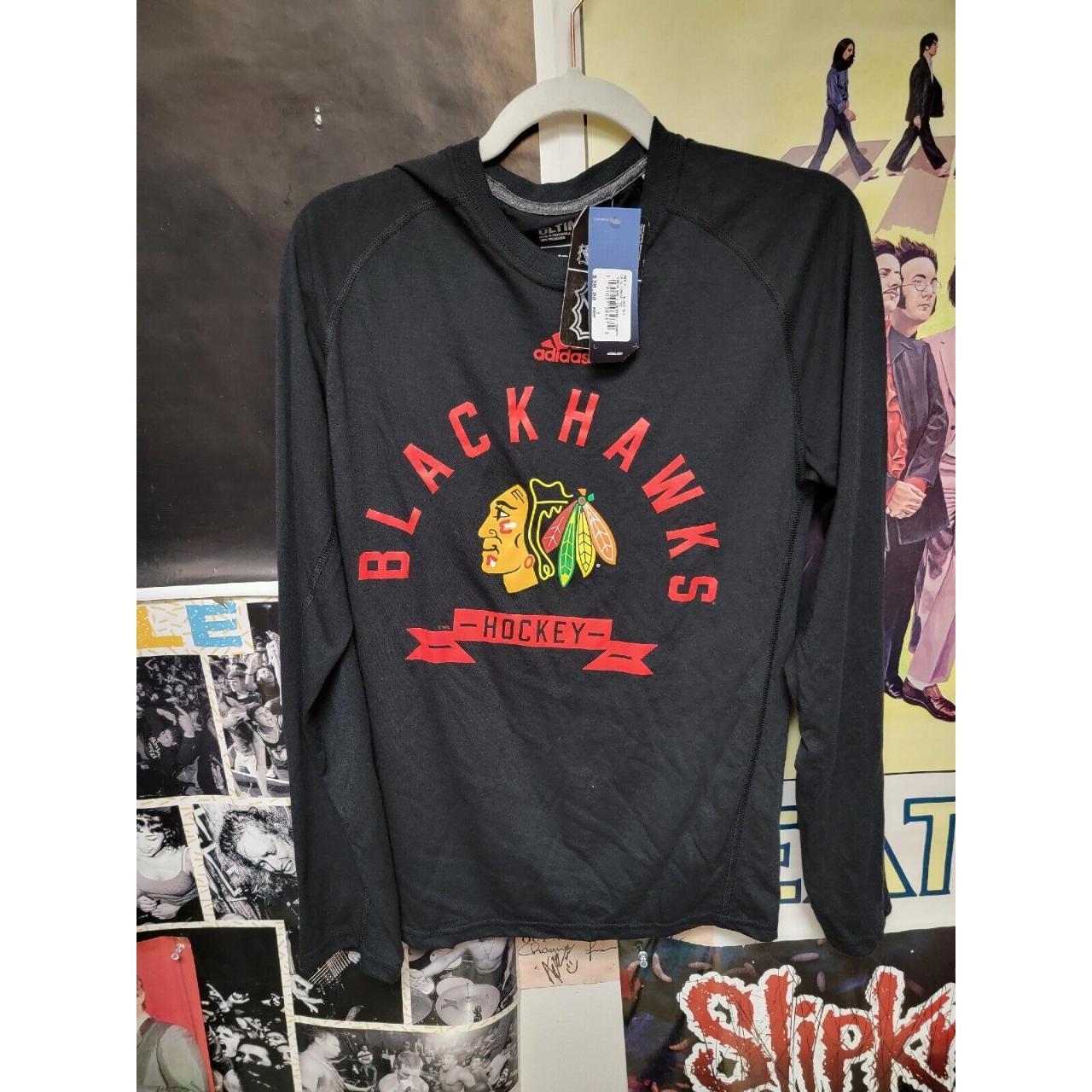 adidas Blackhawks Tee - Black, Men's Hockey