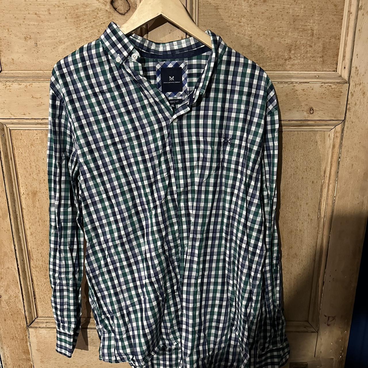 Crew Clothing shirt in green/blue/white Great... Depop