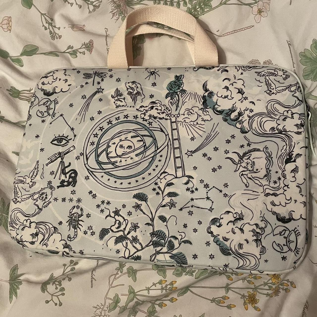 Cath Kidston White and Blue Laptopcasesbag Depop