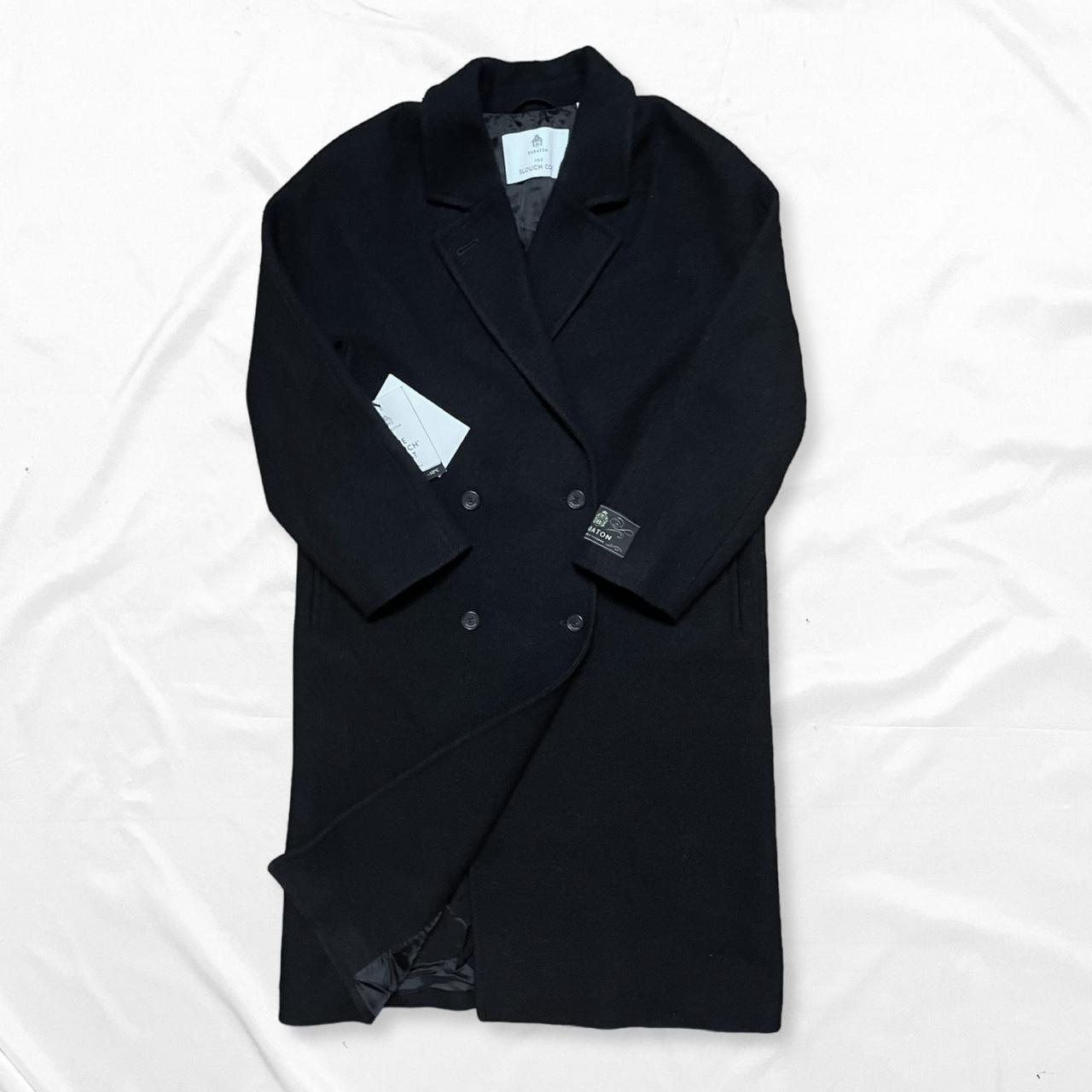 Black slouch coat best sale