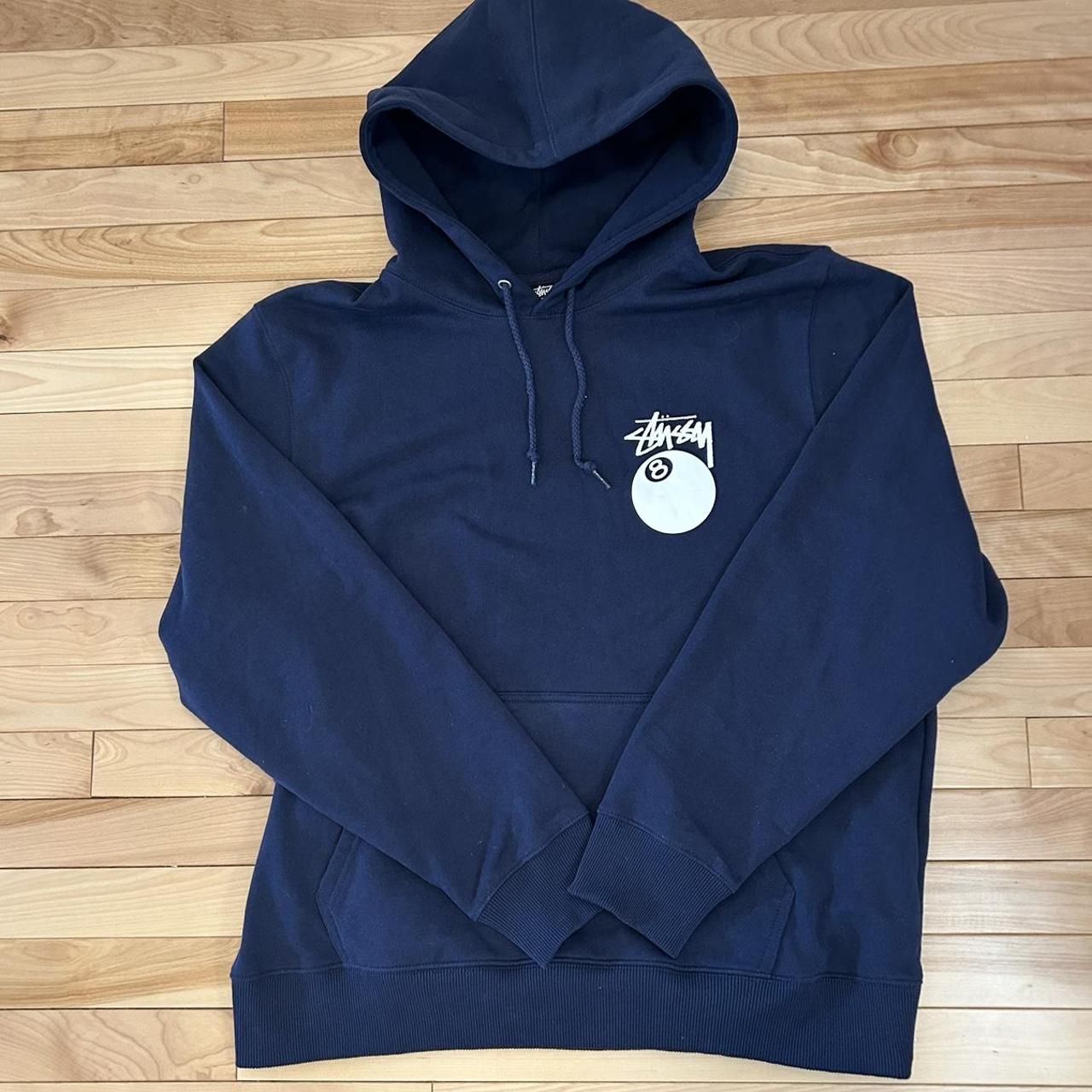 Stussy 8 Ball Hoodie Navy Blue Men’s Large Great... - Depop