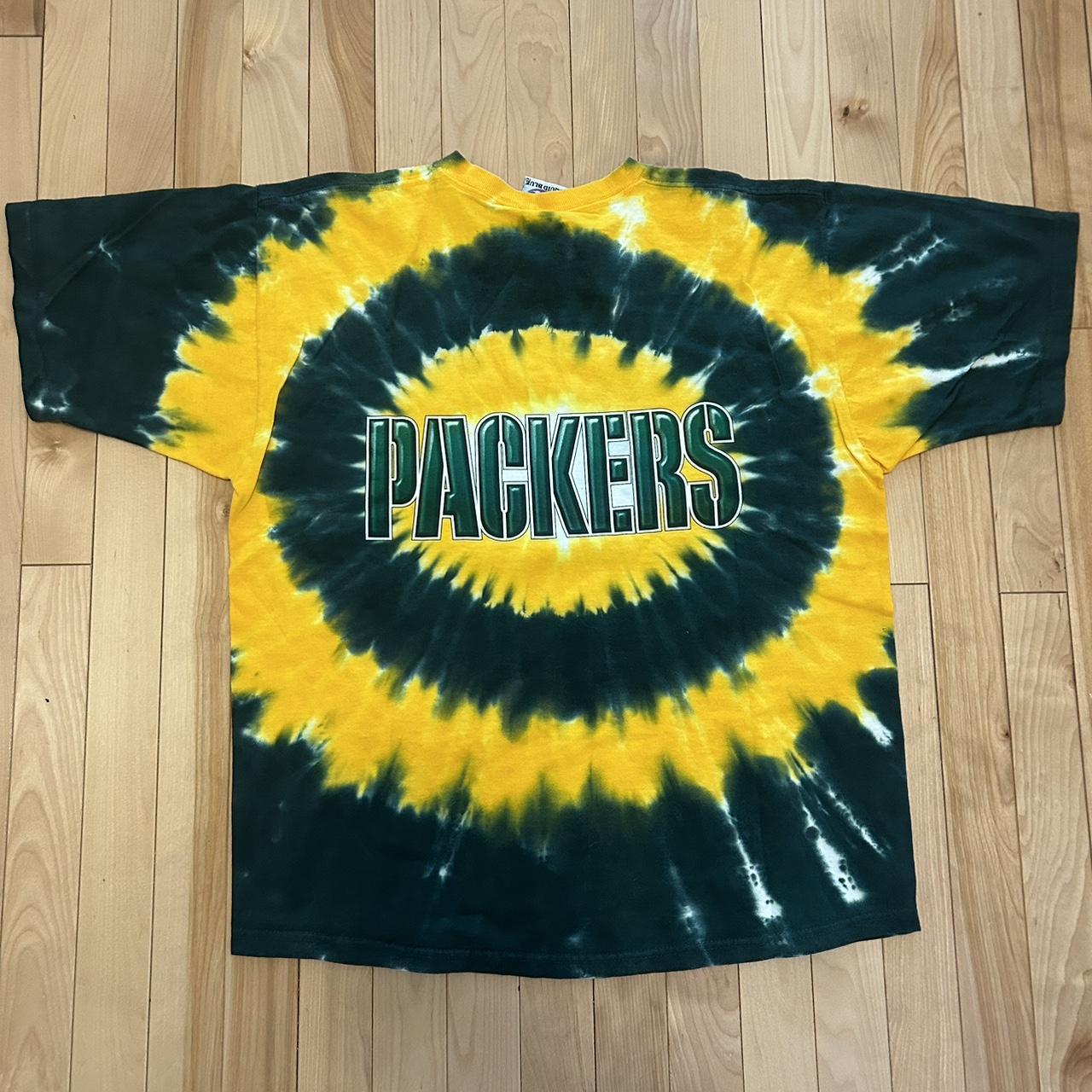 Vintage Liquid Blue Green Bay Packers tie dyed t - Depop