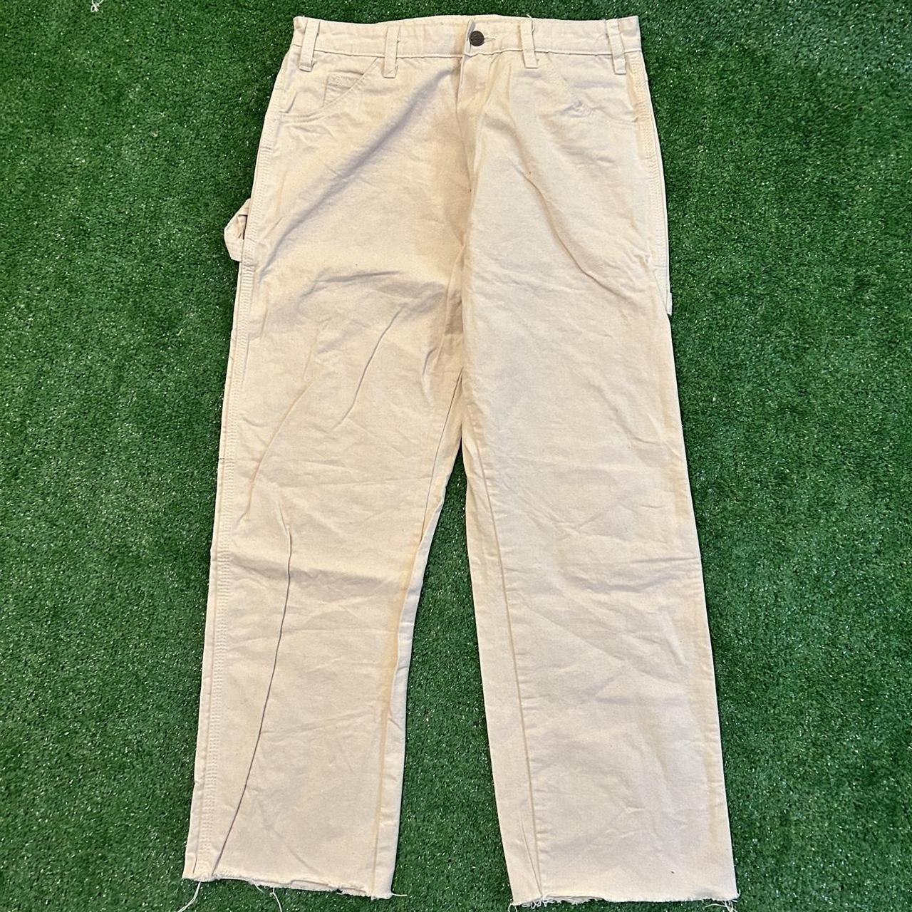 Dickies Crème cutoff carpenter pants 32x30 originally - Depop