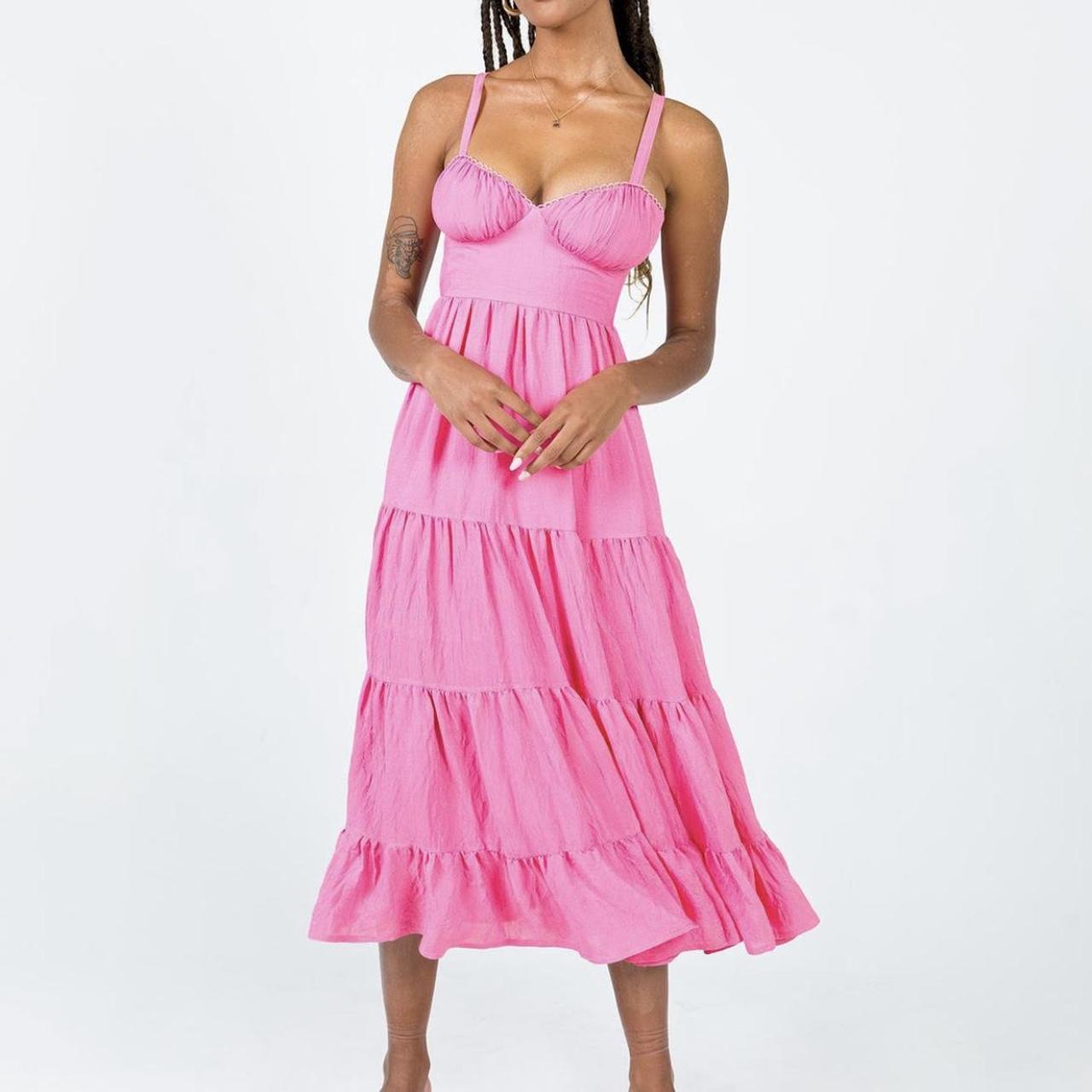 princess polly joella midi pink dress only worn... Depop