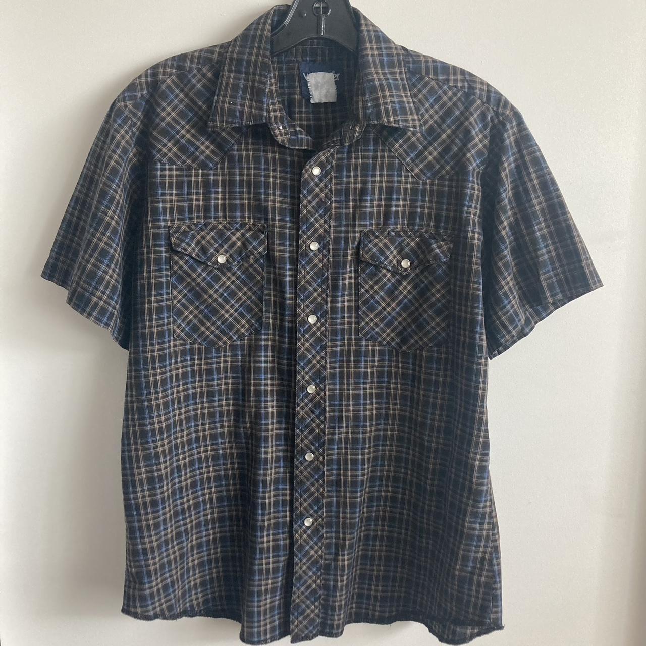 Men's Short Sleeve Button Down Western Shirts Plaid with Pearl Snaps Medium  to 5X 