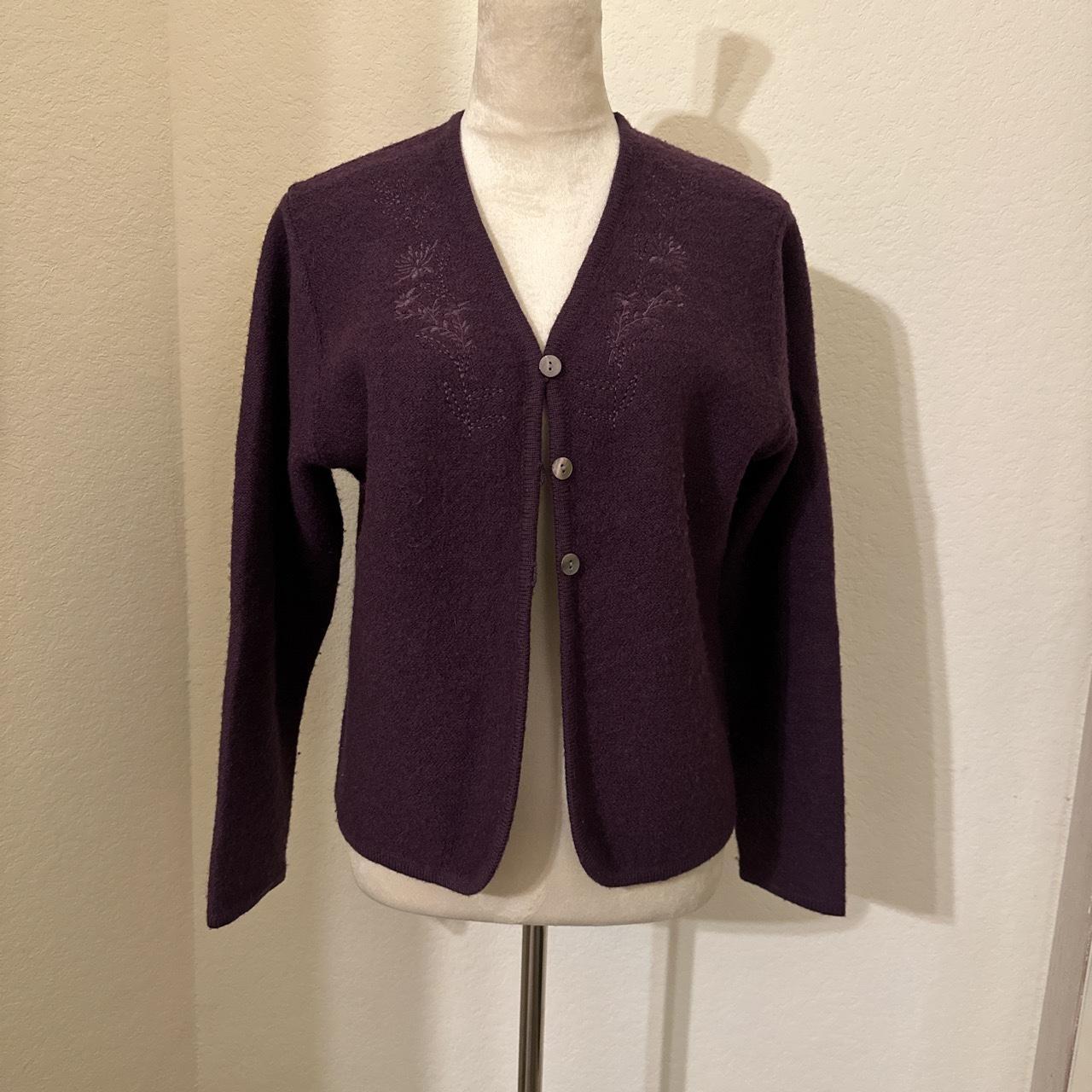 Dark purple cardigan outlet sweater