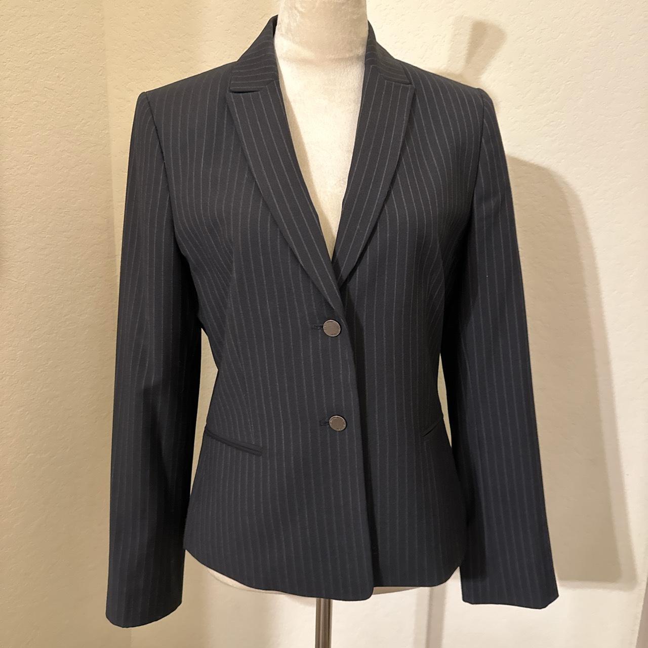 beautiful pinstriped, calvin klein blazer. everyone... - Depop