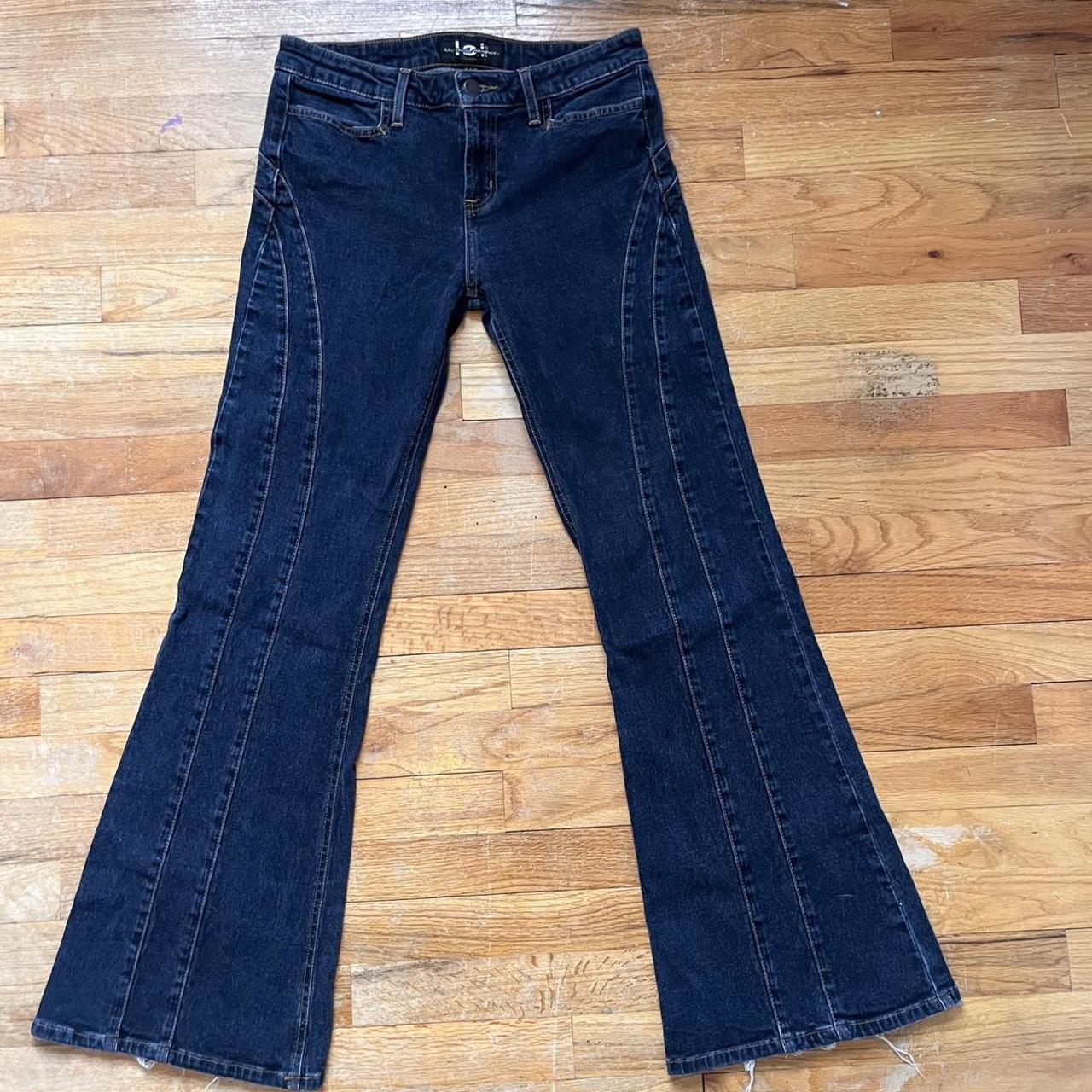 Vintage y2k lei flare jeans with stitching detail... - Depop