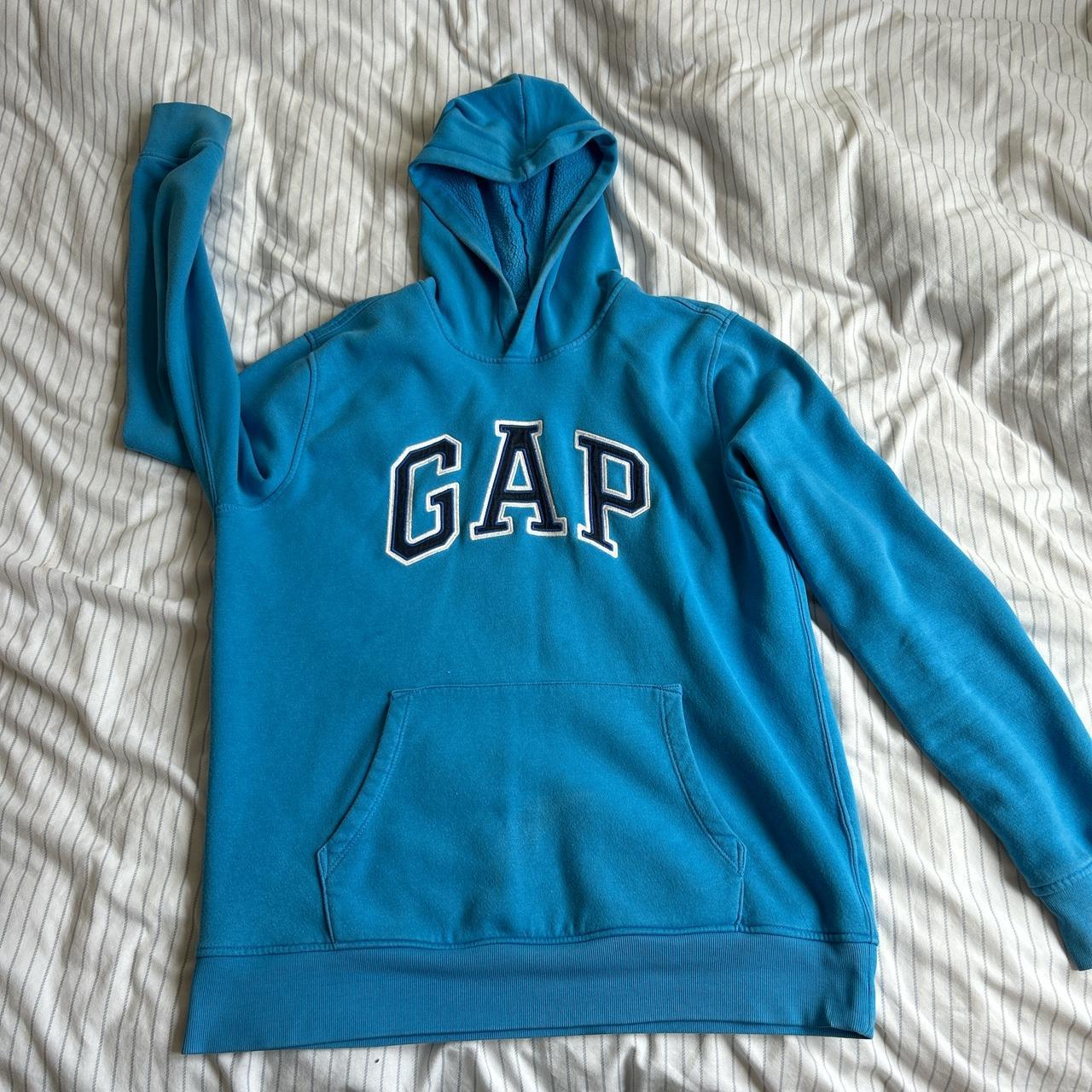 Mens blue GAP hoodie 9/10 condition No damage, tiny... - Depop