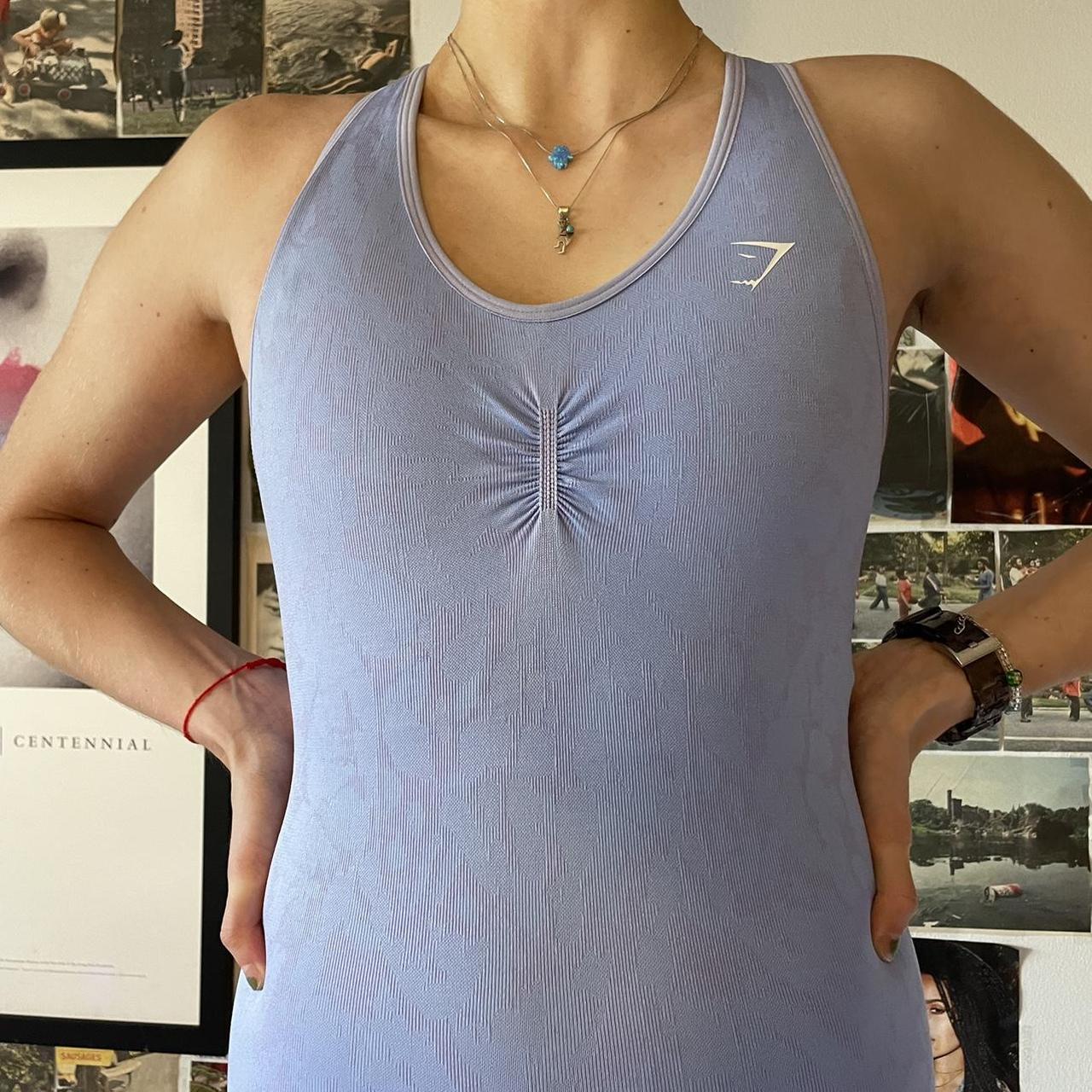 Gymshark Women's Pink and Purple Jumpsuit Depop