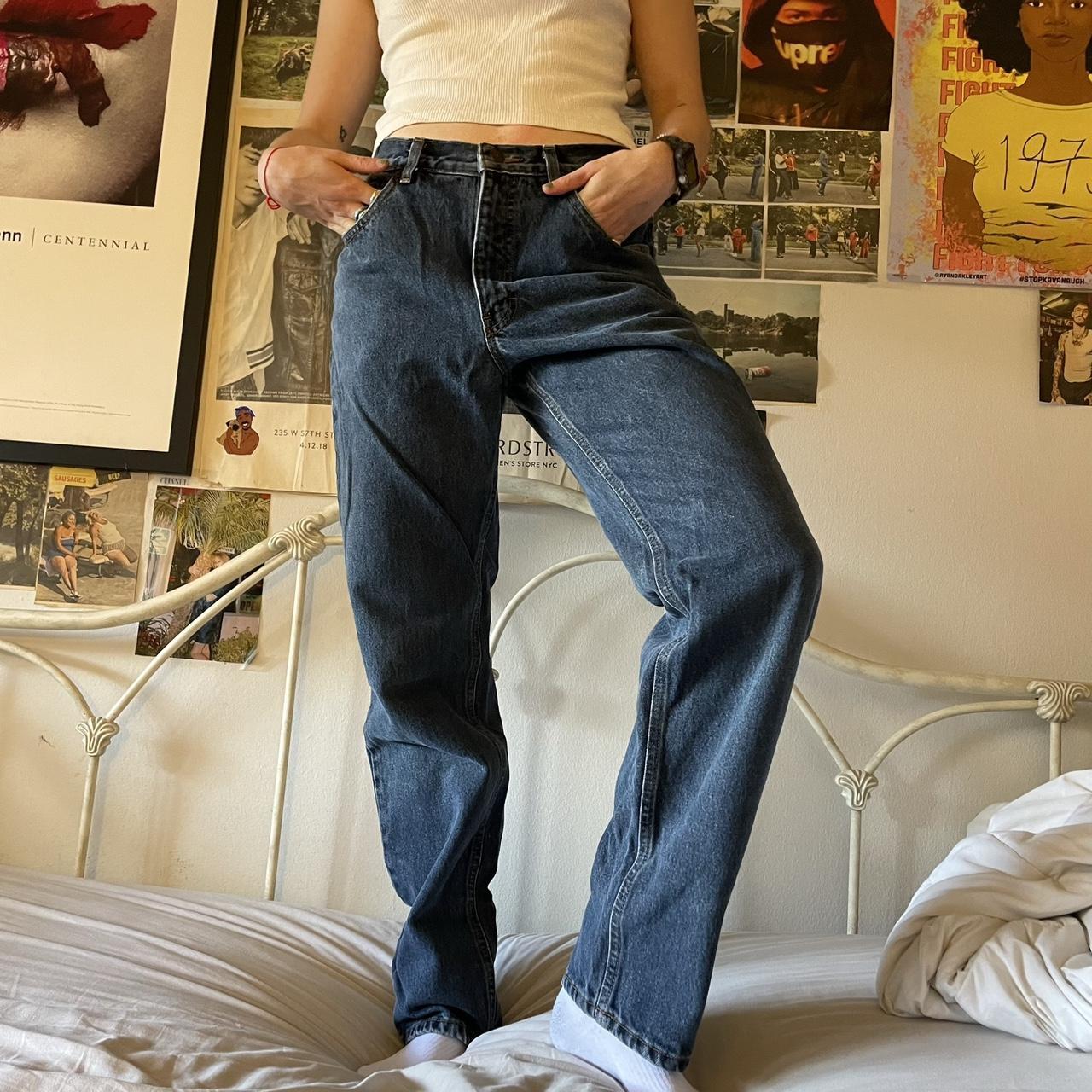 Dark wash vintage Calvin Klein jeans. Oversized... - Depop