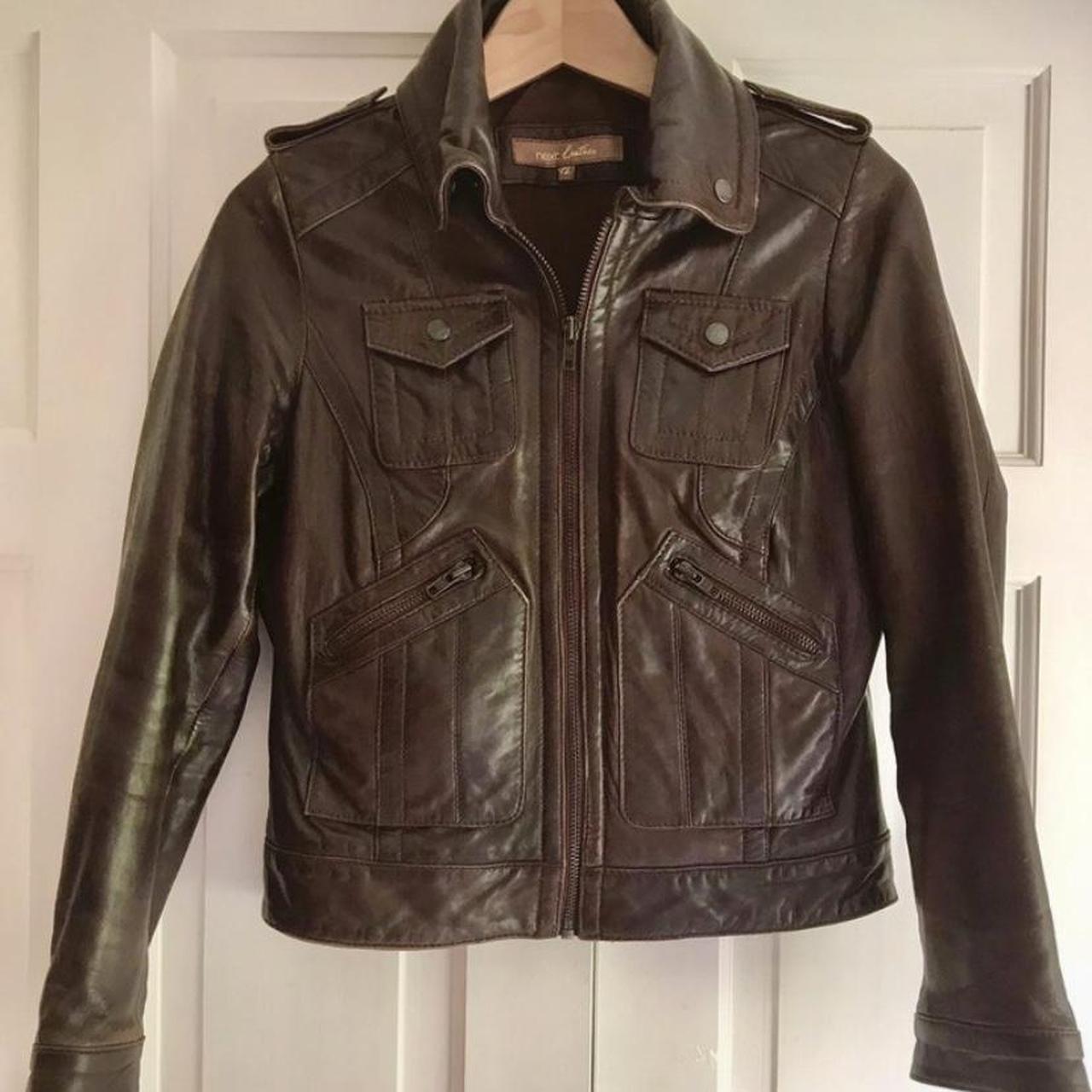 00s Vintage Next Leather Utility Jacket!! Selling... - Depop