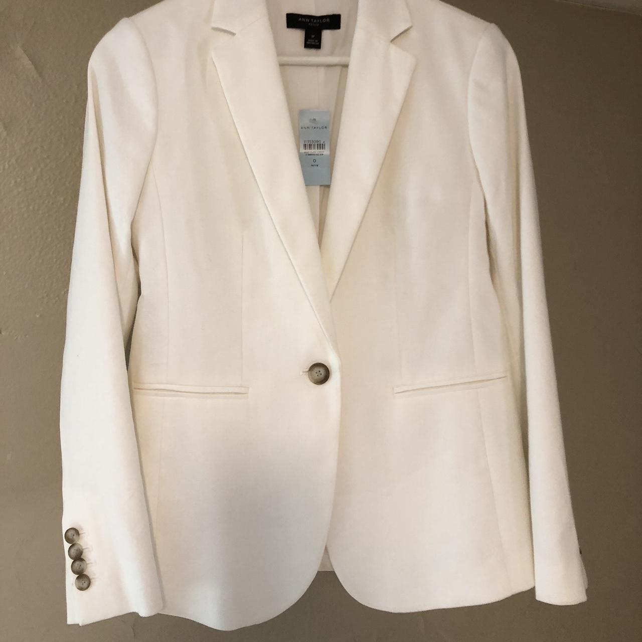 Ann Taylor Women's White Tailored-jackets | Depop